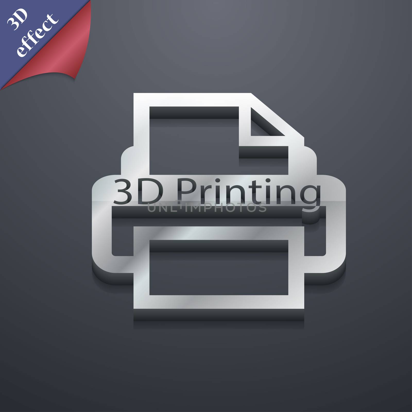 3d Printing icon symbol. 3D style. Trendy, modern design with space for your text illustration. Rastrized copy