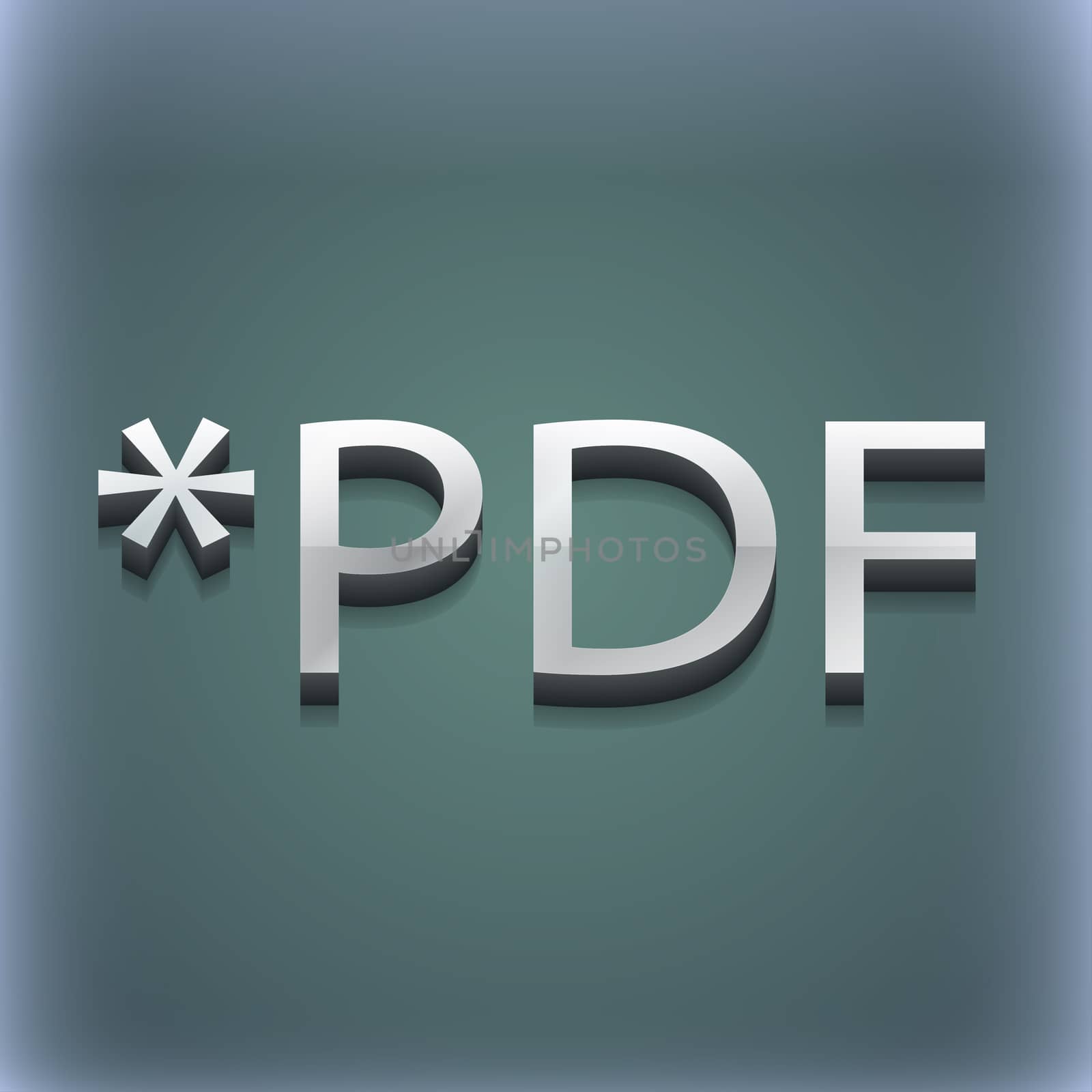 PDF file extension icon symbol. 3D style. Trendy, modern design with space for your text illustration. Raster version