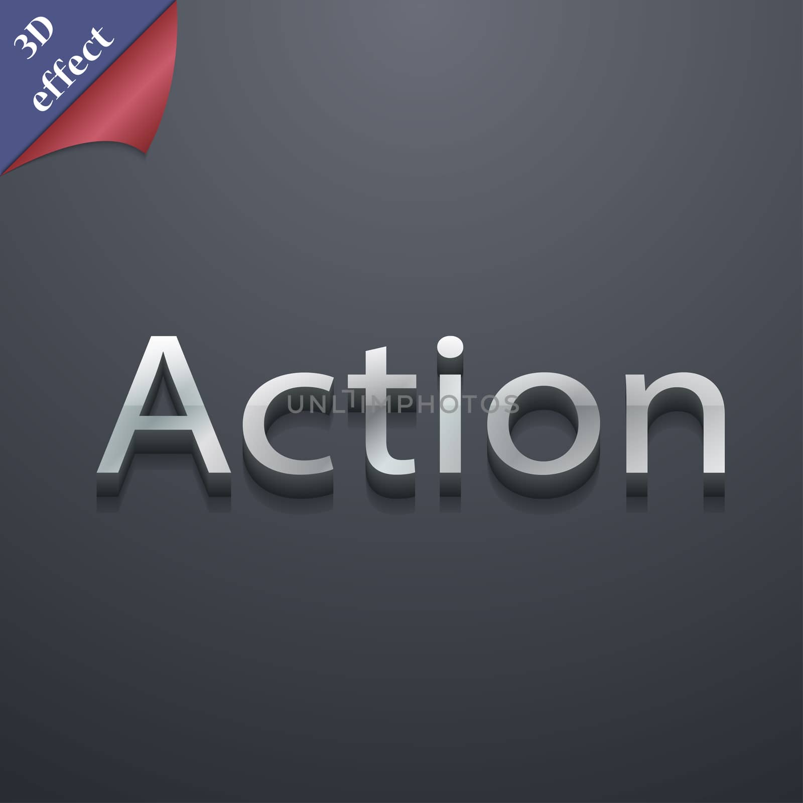 Action icon symbol. 3D style. Trendy, modern design with space for your text . Rastrized by serhii_lohvyniuk