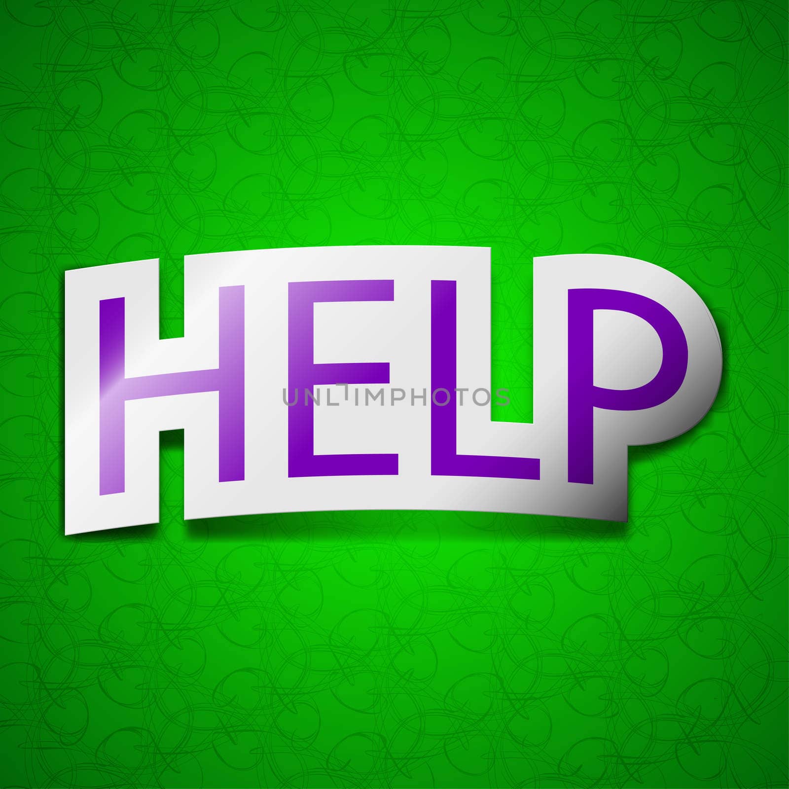 Help point icon sign. Symbol chic colored sticky label on green background.  by serhii_lohvyniuk