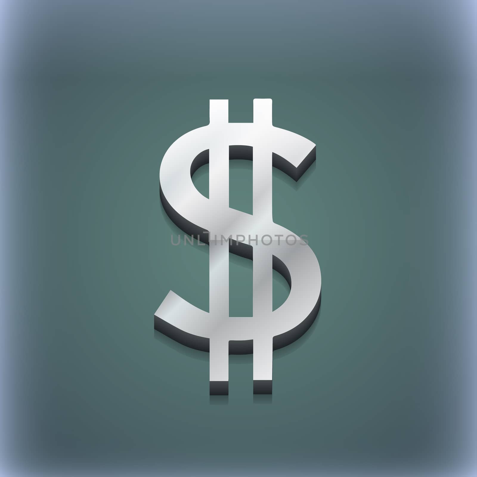 Dollars icon symbol. 3D style. Trendy, modern design with space for your text . Raster by serhii_lohvyniuk