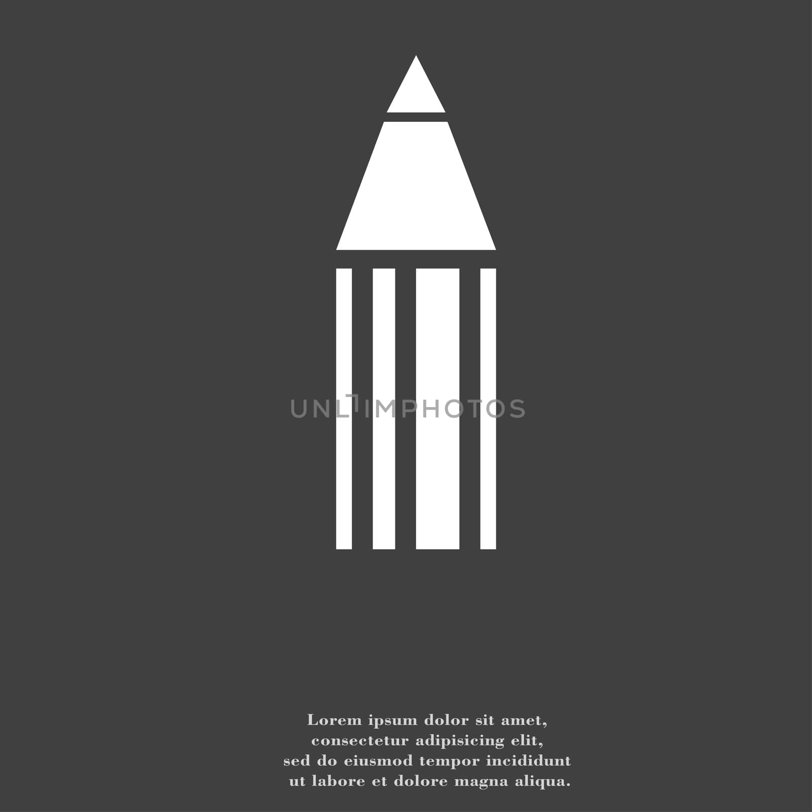 Pencil icon symbol Flat modern web design with long shadow and space for your text. illustration