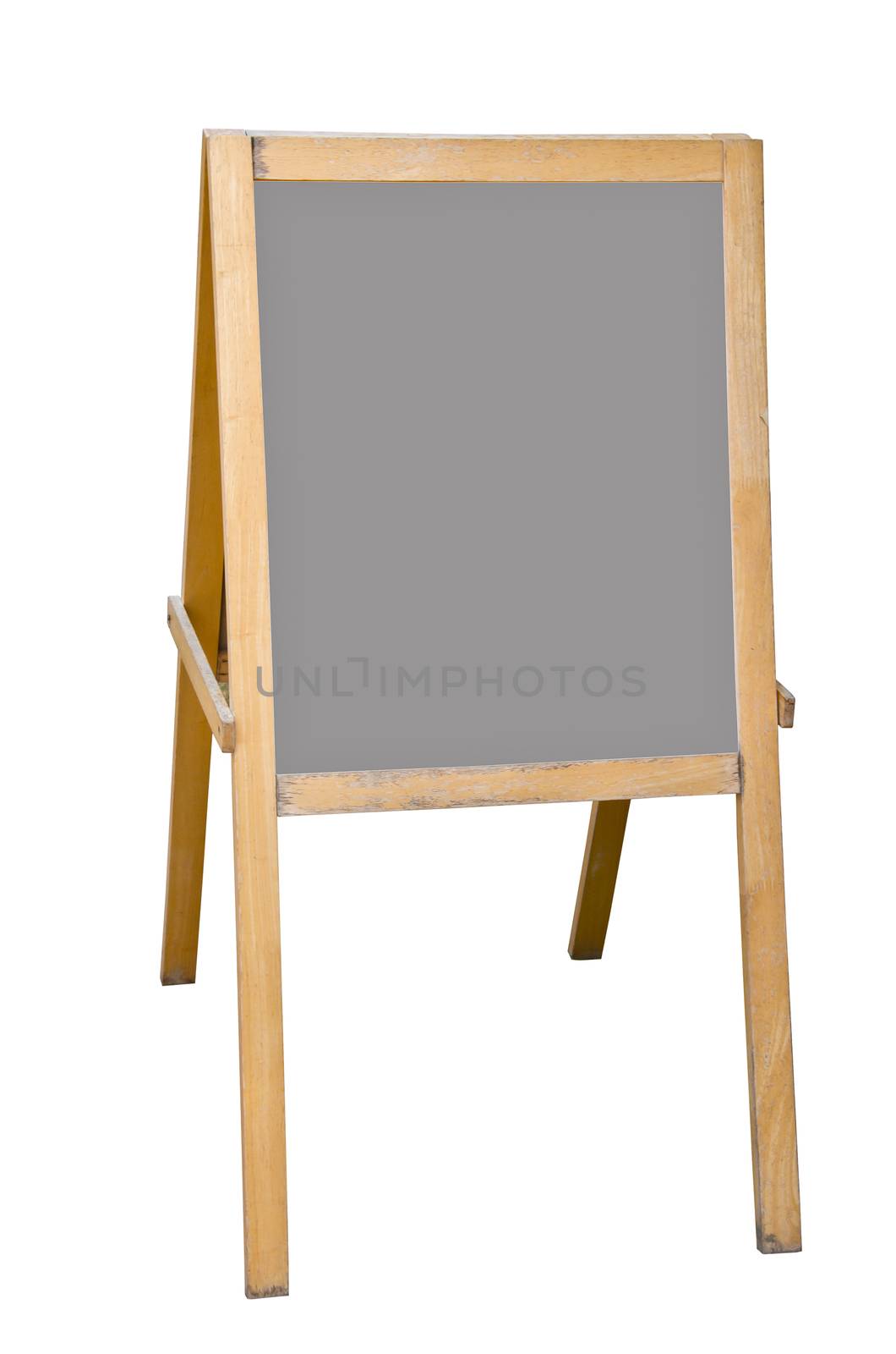 Menu board old wooden isolated on white background, clipping path