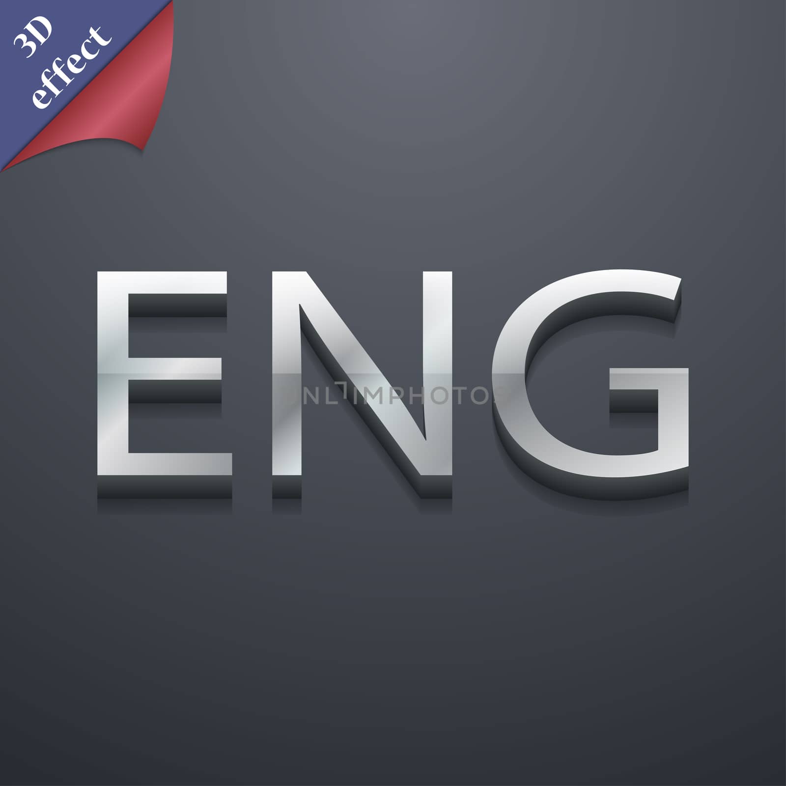 English icon symbol. 3D style. Trendy, modern design with space for your text . Rastrized by serhii_lohvyniuk