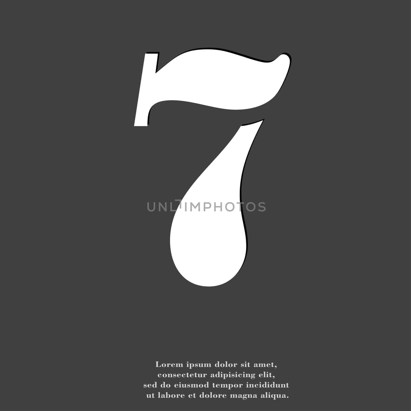 number seven icon symbol Flat modern web design with long shadow and space for your text. illustration