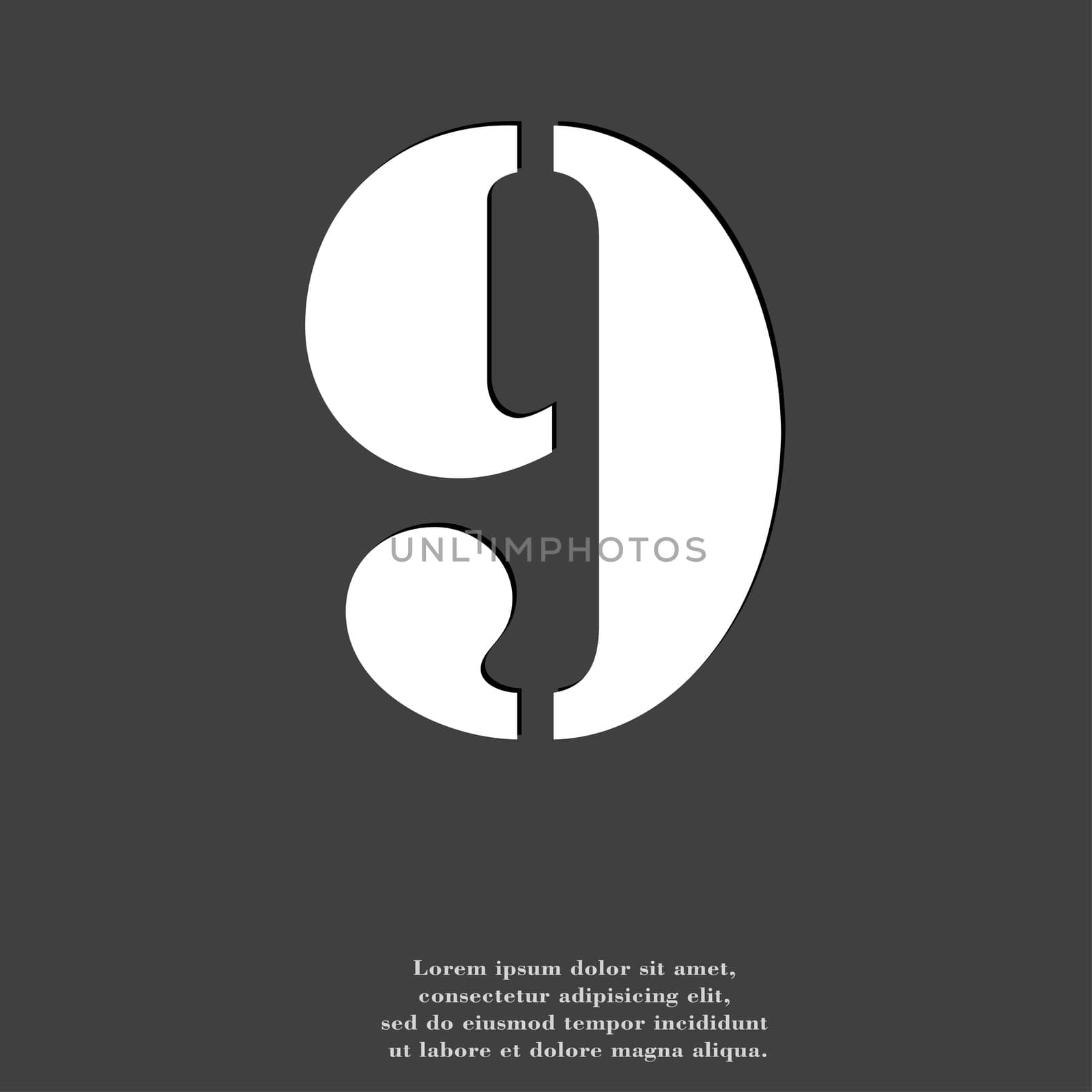 number Nine icon symbol Flat modern web design with long shadow and space for your text. illustration