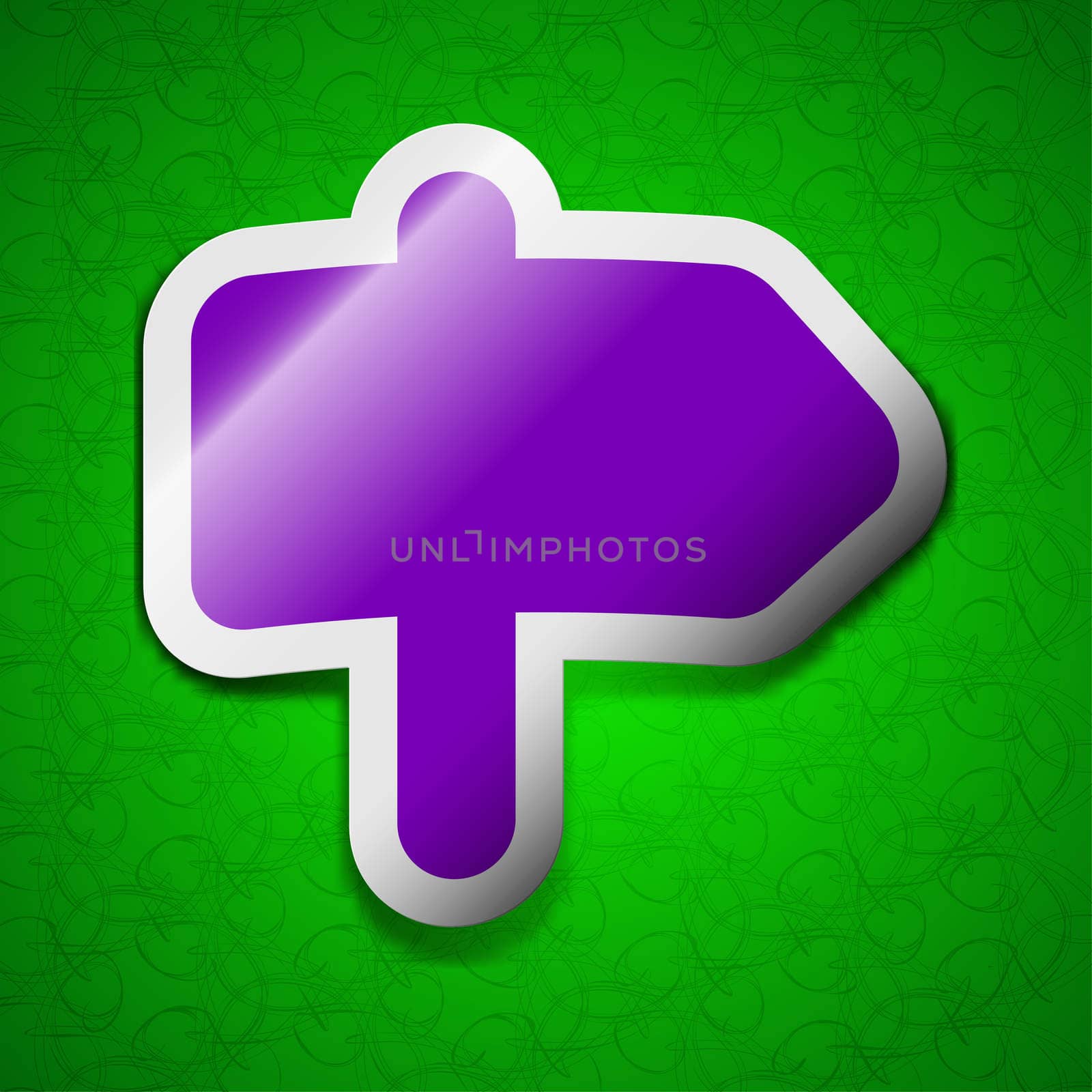 Information Road icon sign. Symbol chic colored sticky label on green background. illustration