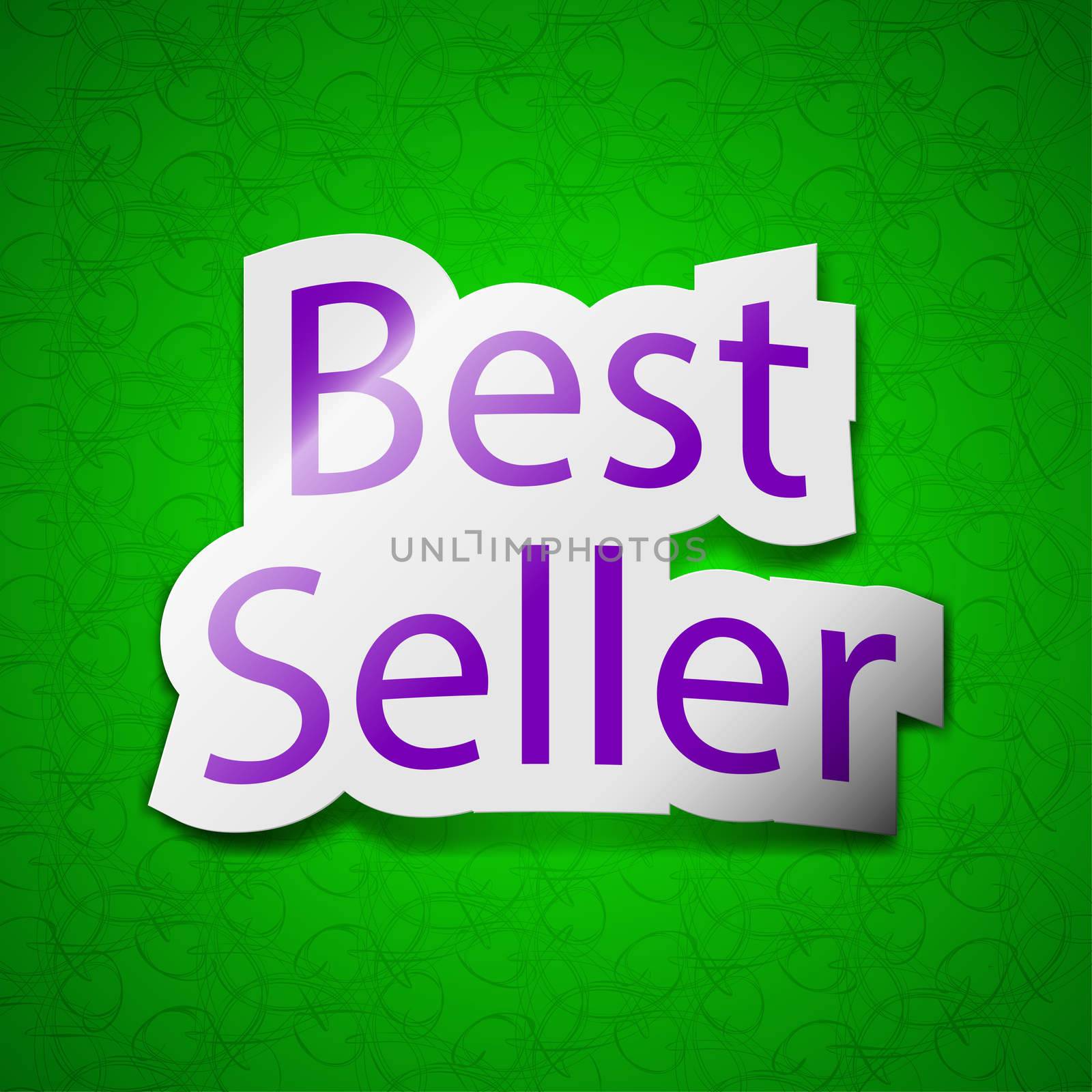 Best seller icon sign. Symbol chic colored sticky label on green background.  by serhii_lohvyniuk