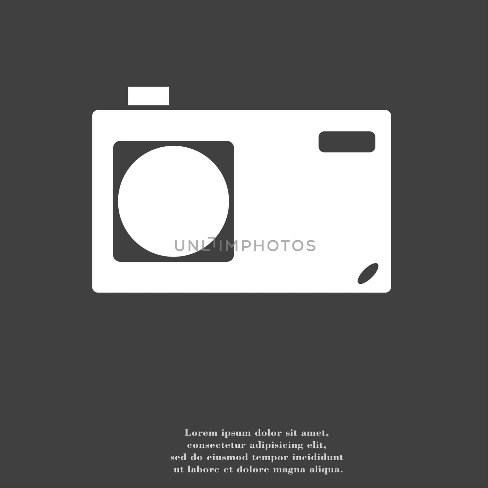 Photo camera icon symbol Flat modern web design with long shadow and space for your text.  by serhii_lohvyniuk