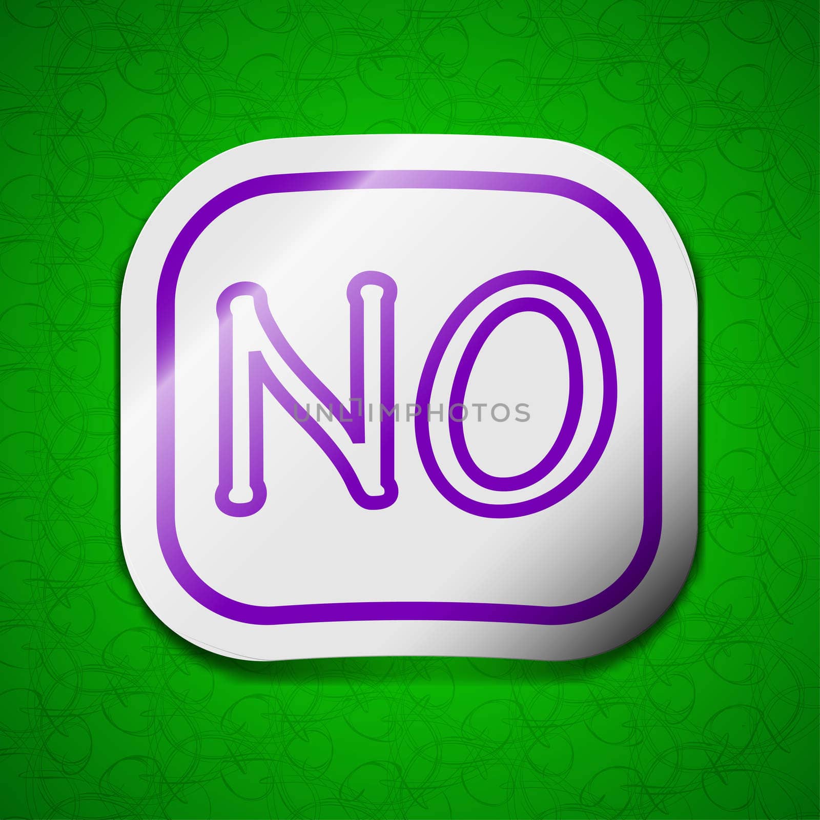 NO Norway translation icon sign. Symbol chic colored sticky label on green background.  by serhii_lohvyniuk