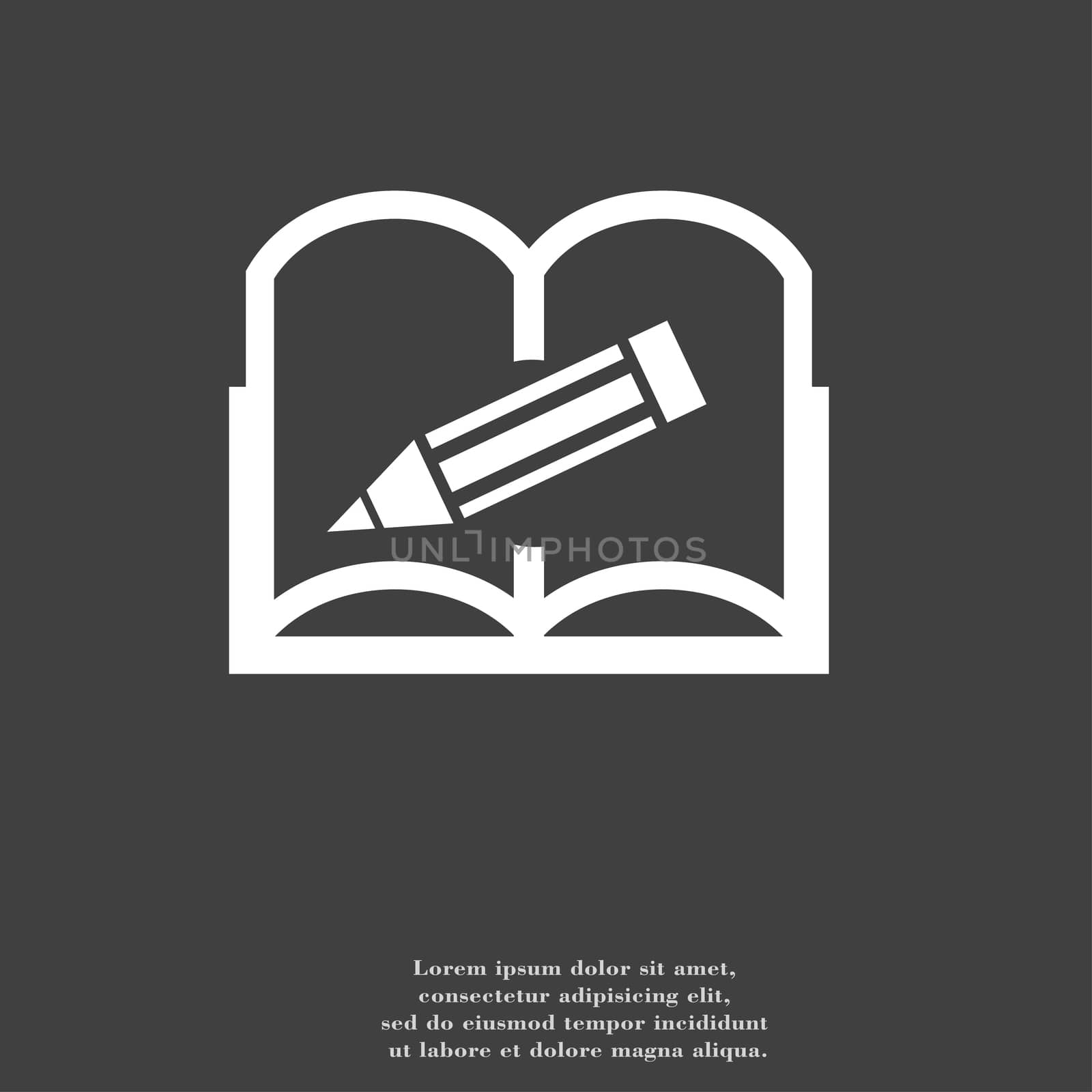 Open book icon symbol Flat modern web design with long shadow and space for your text. illustration