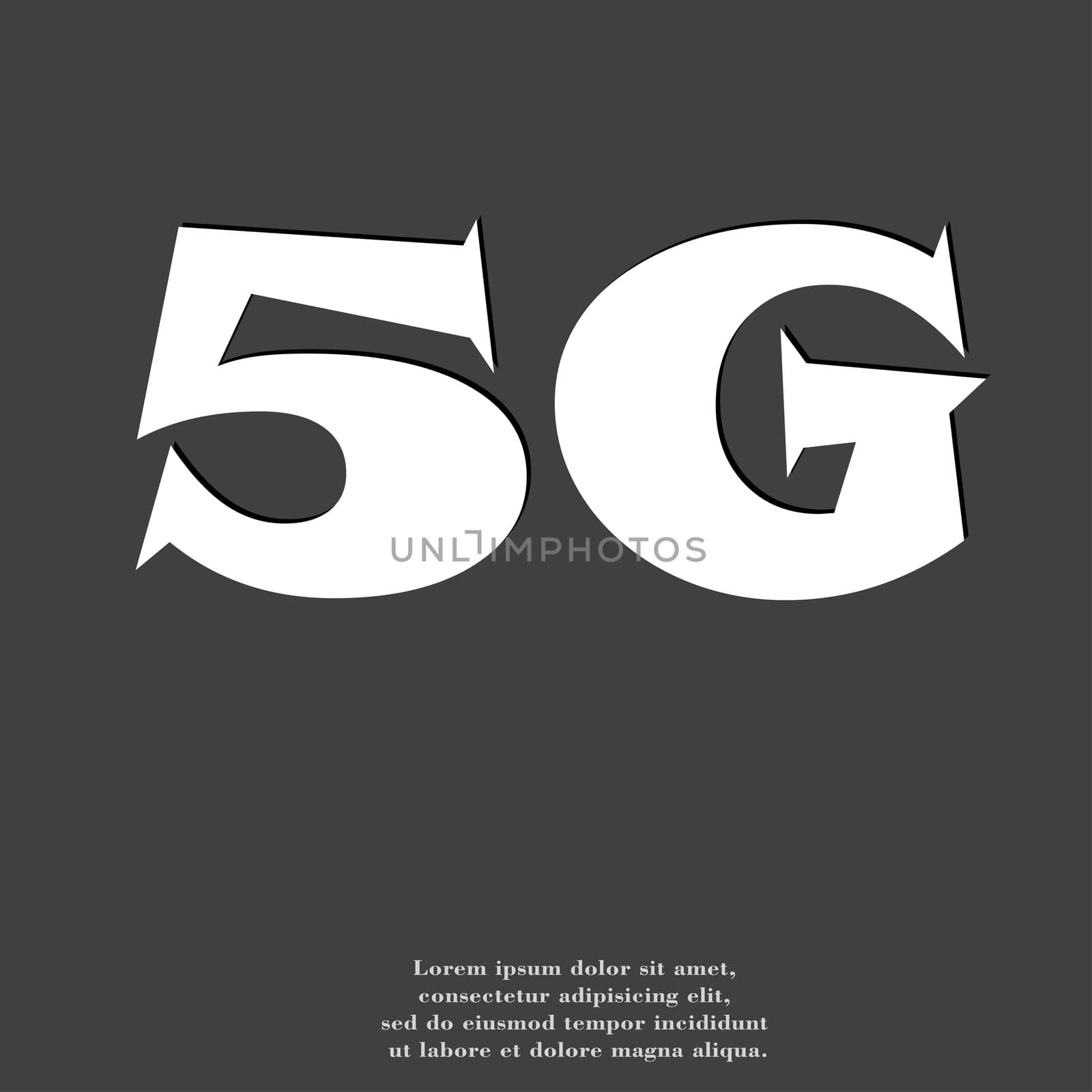 5G icon symbol Flat modern web design with long shadow and space for your text. illustration