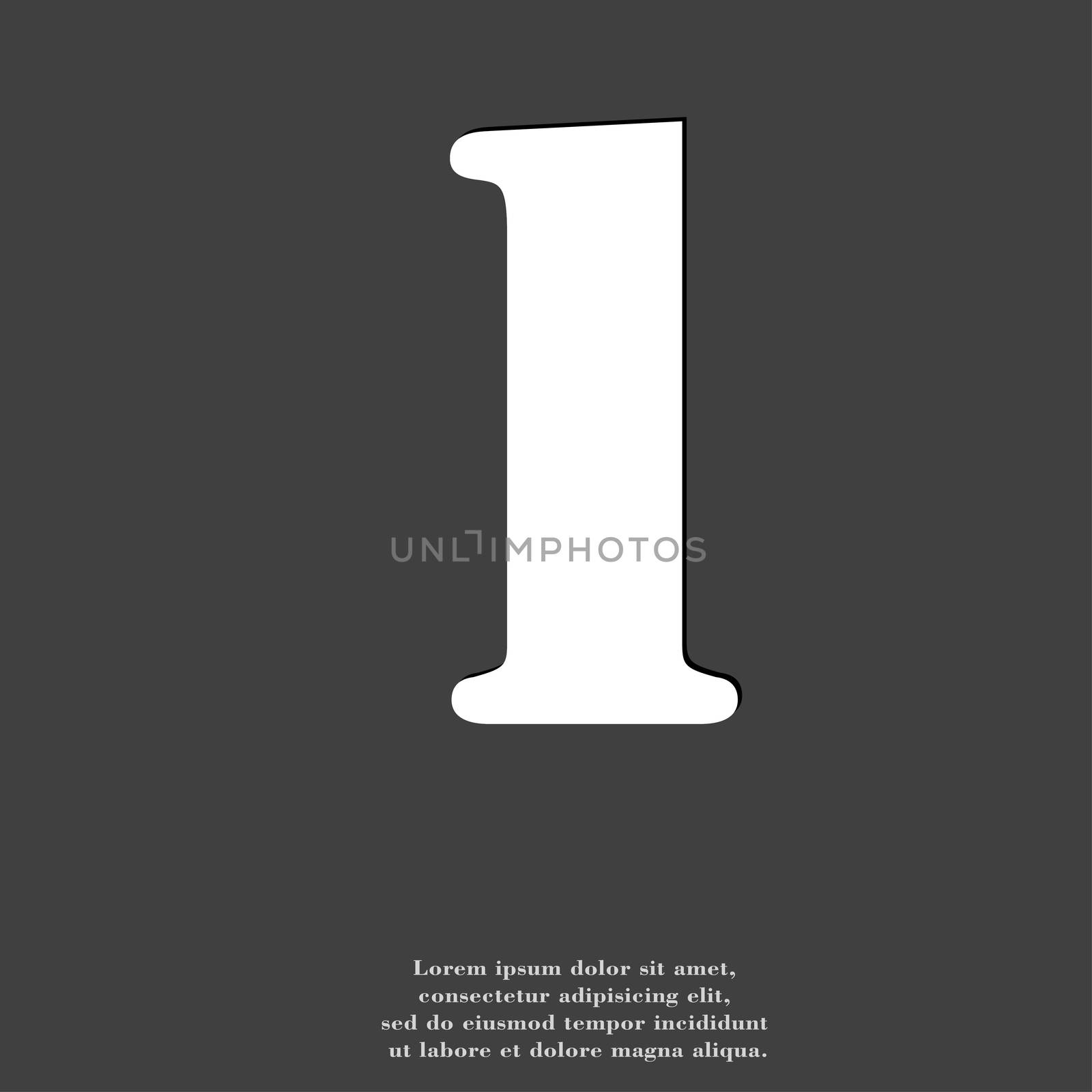 number one icon symbol Flat modern web design with long shadow and space for your text. illustration