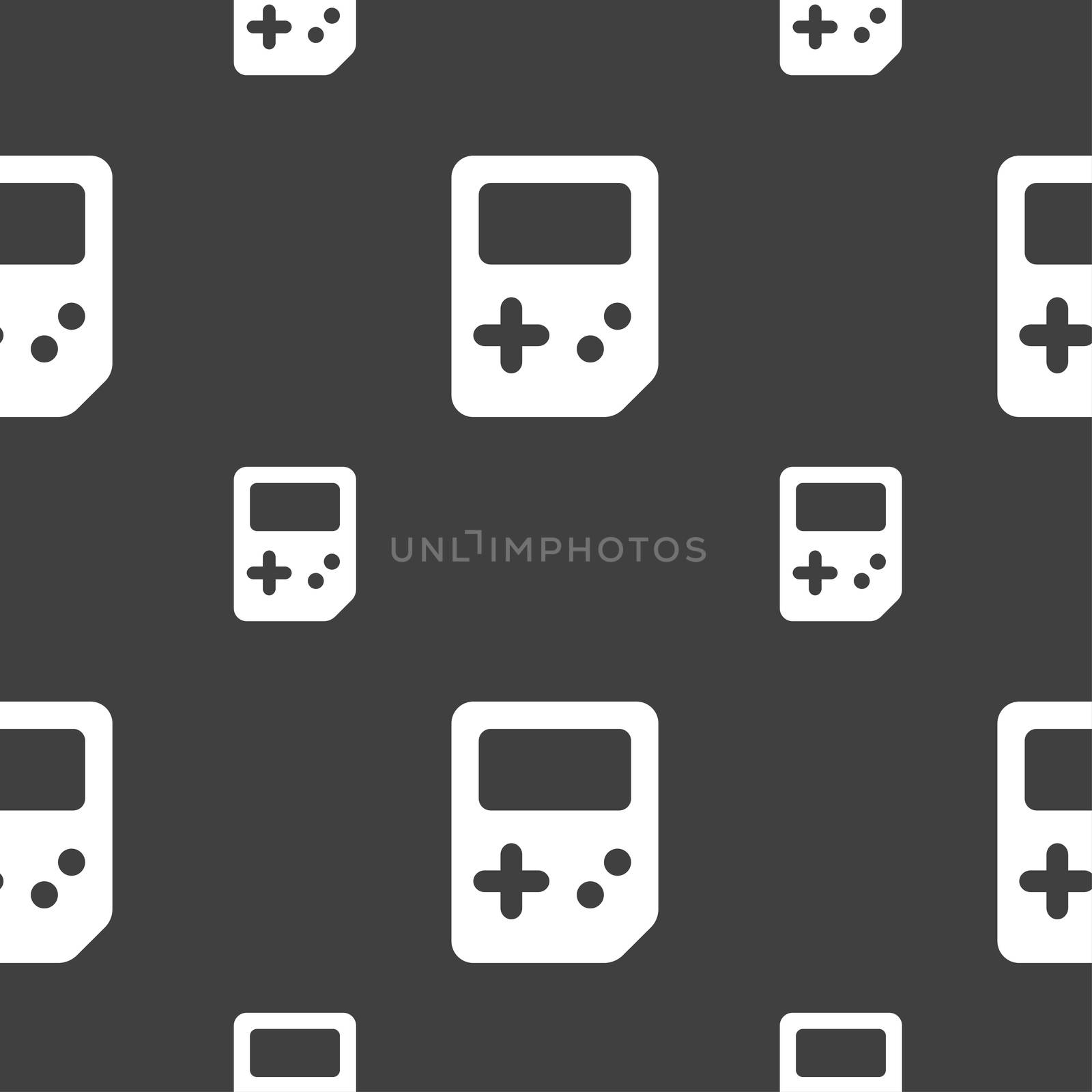 Tetris icon sign. Seamless pattern on a gray background. illustration