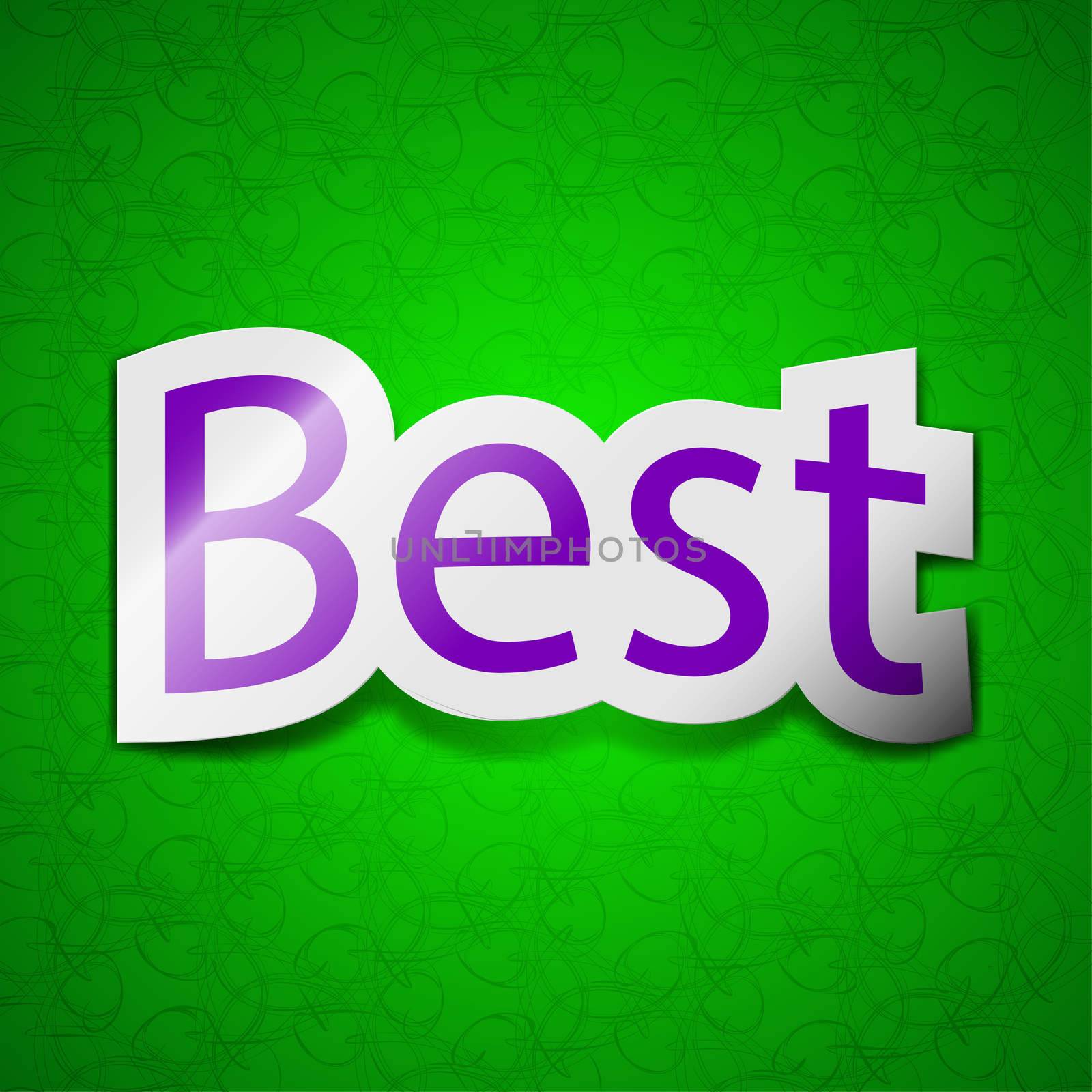 Best seller icon sign. Symbol chic colored sticky label on green background. illustration