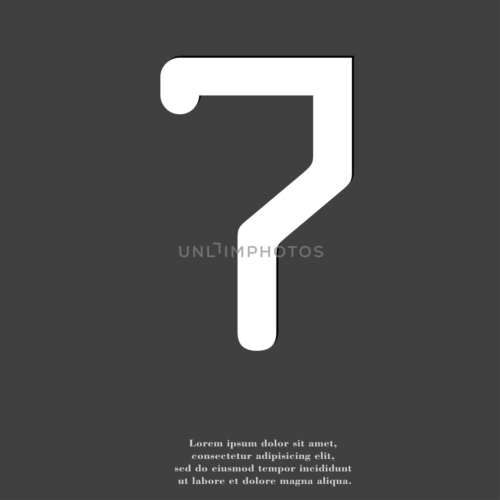 number seven icon symbol Flat modern web design with long shadow and space for your text. illustration