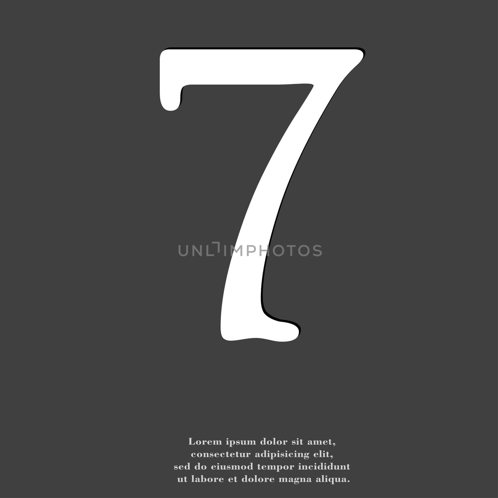 number seven icon symbol Flat modern web design with long shadow and space for your text. illustration