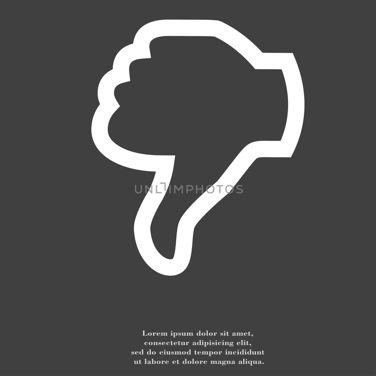 Dislike, Thumb down icon symbol Flat modern web design with long shadow and space for your text. illustration