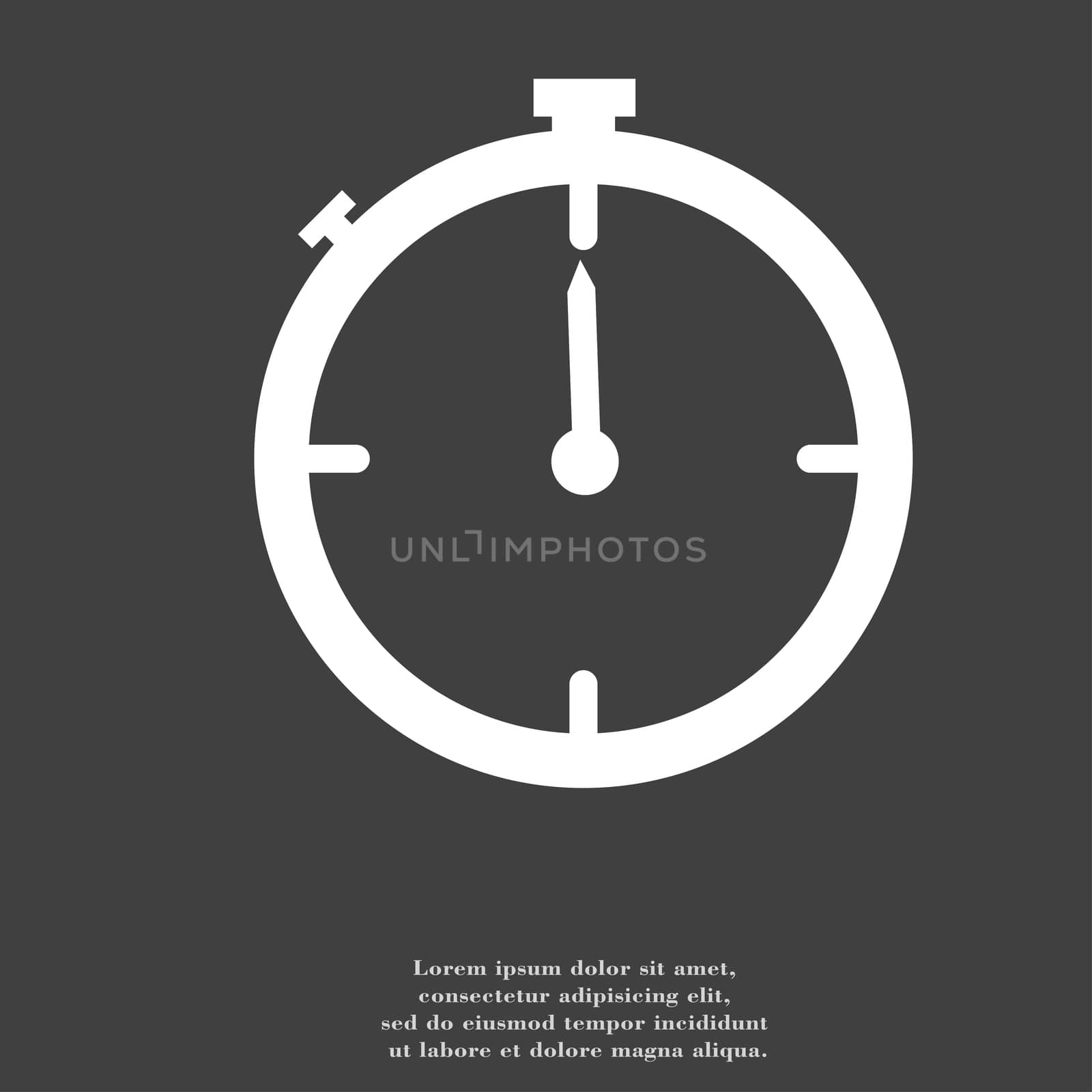 Timer icon symbol Flat modern web design with long shadow and space for your text. illustration
