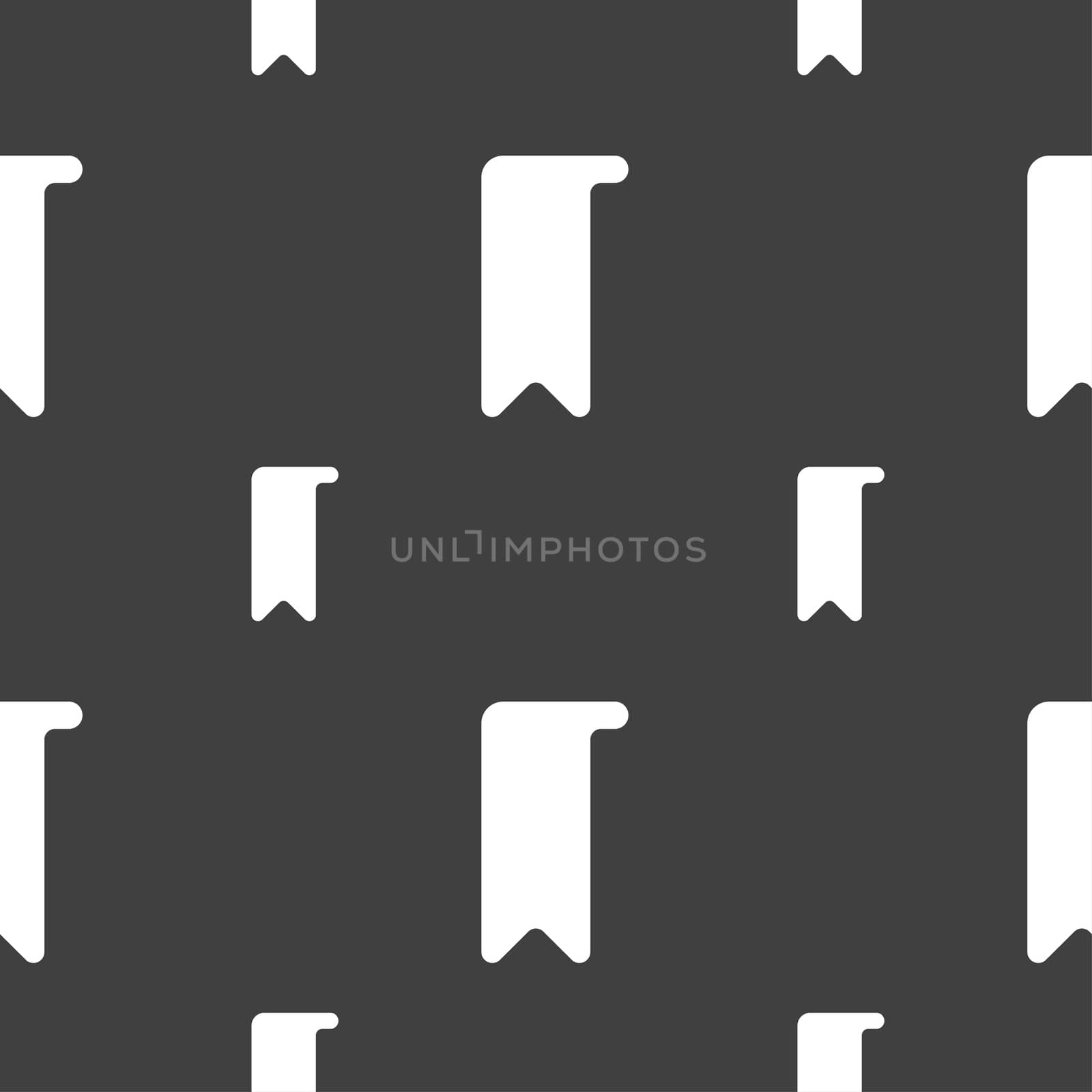 bookmark icon sign. Seamless pattern on a gray background. illustration