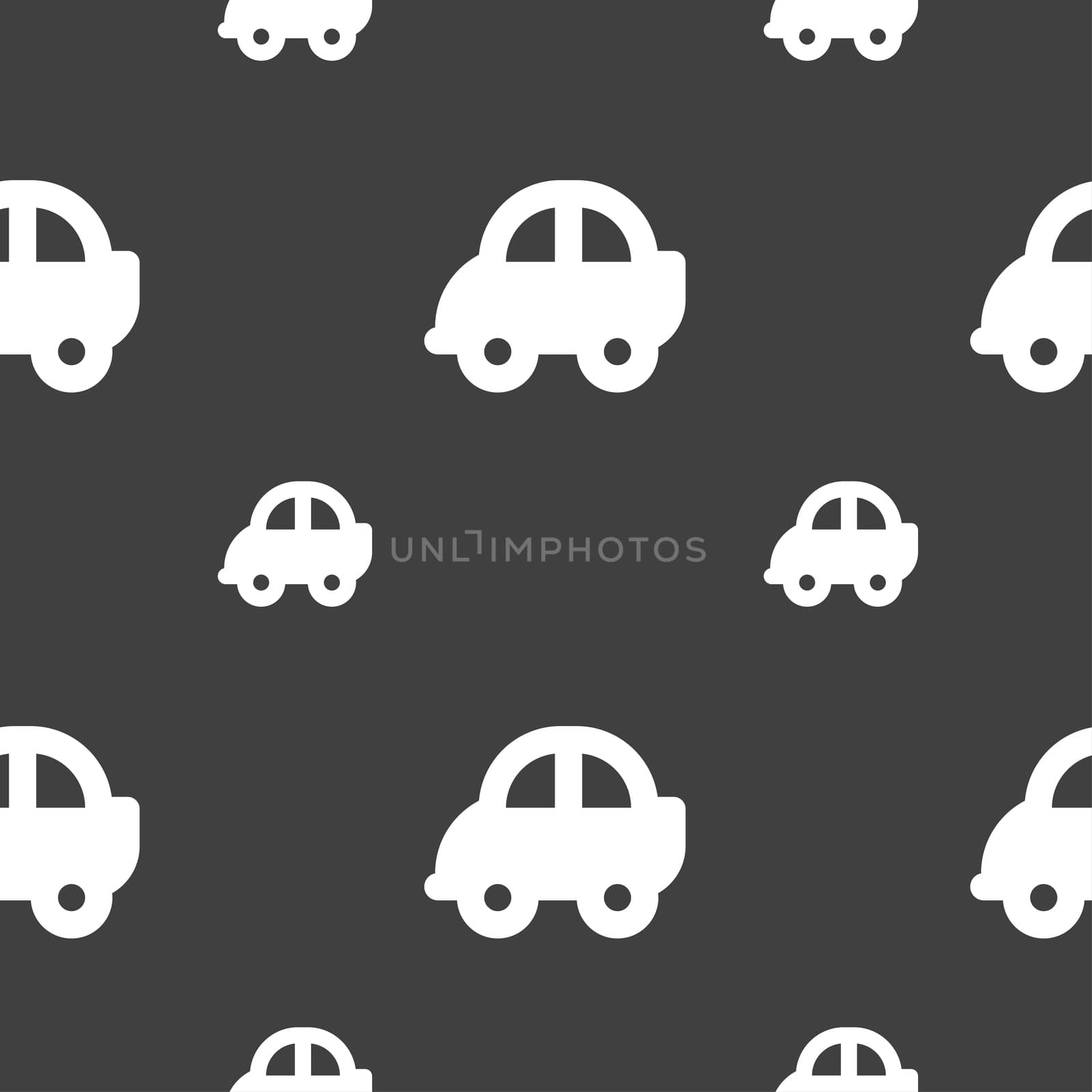 Auto icon sign. Seamless pattern on a gray background. illustration