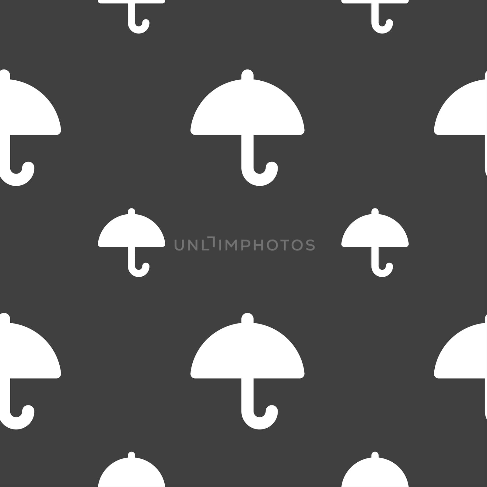 Umbrella icon sign. Seamless pattern on a gray background. illustration