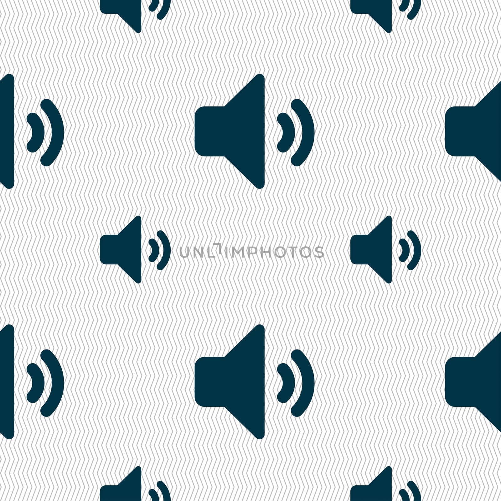 Speaker volume, Sound icon sign. Seamless pattern with geometric texture. illustration
