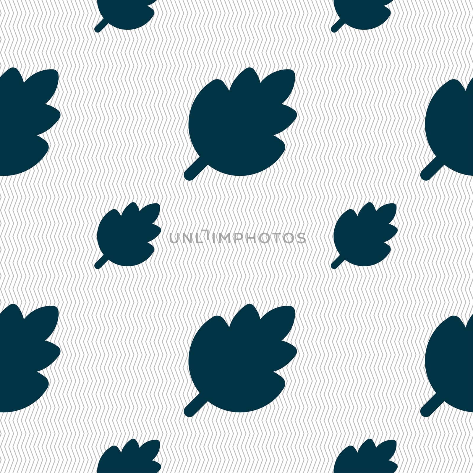 Leaf, Fresh natural product icon sign. Seamless pattern with geometric texture. illustration