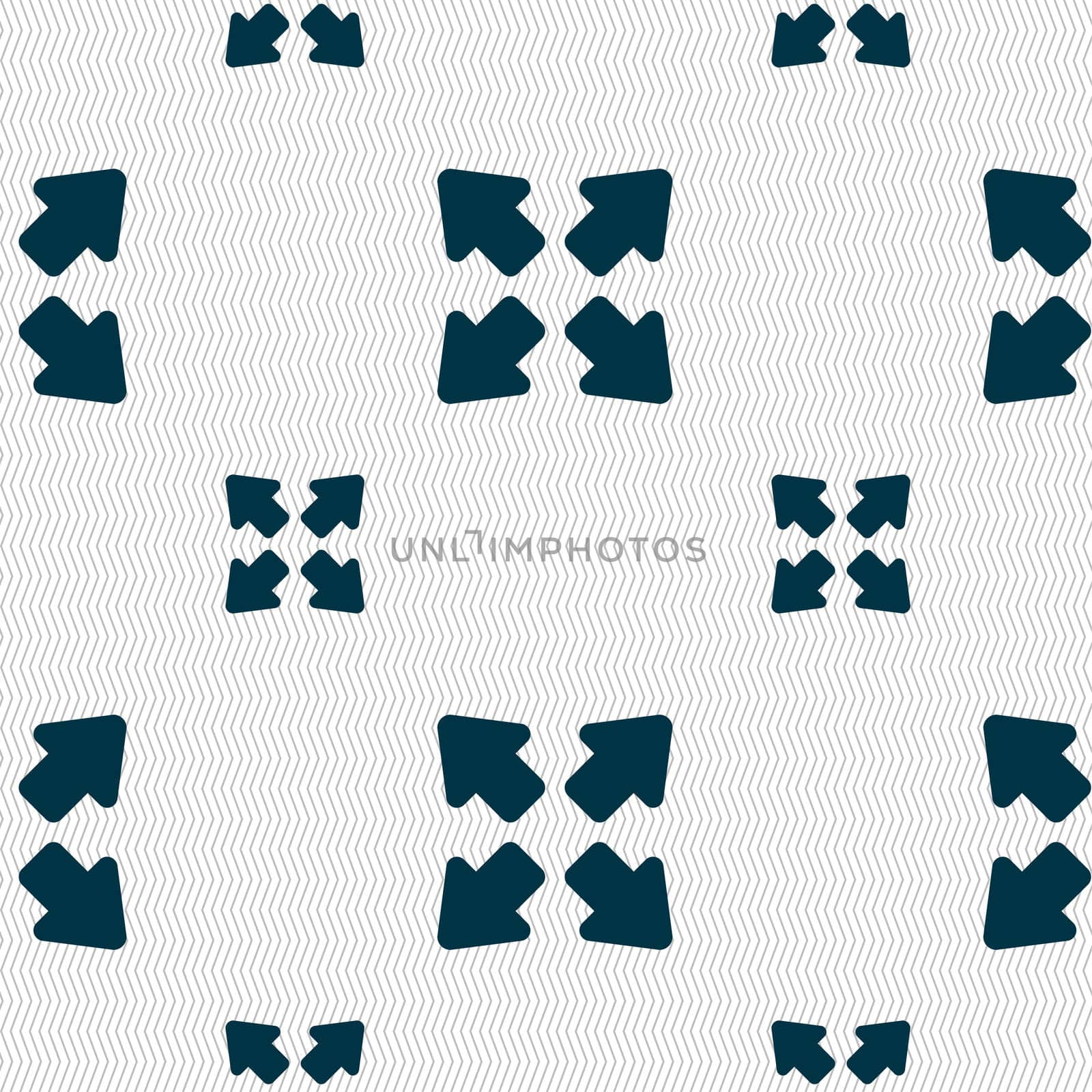 Deploying video, screen size icon sign. Seamless pattern with geometric texture. illustration