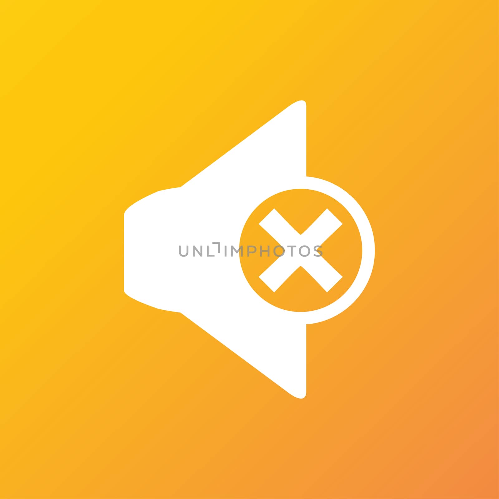 Mute speaker icon symbol Flat modern web design with long shadow and space for your text. illustration