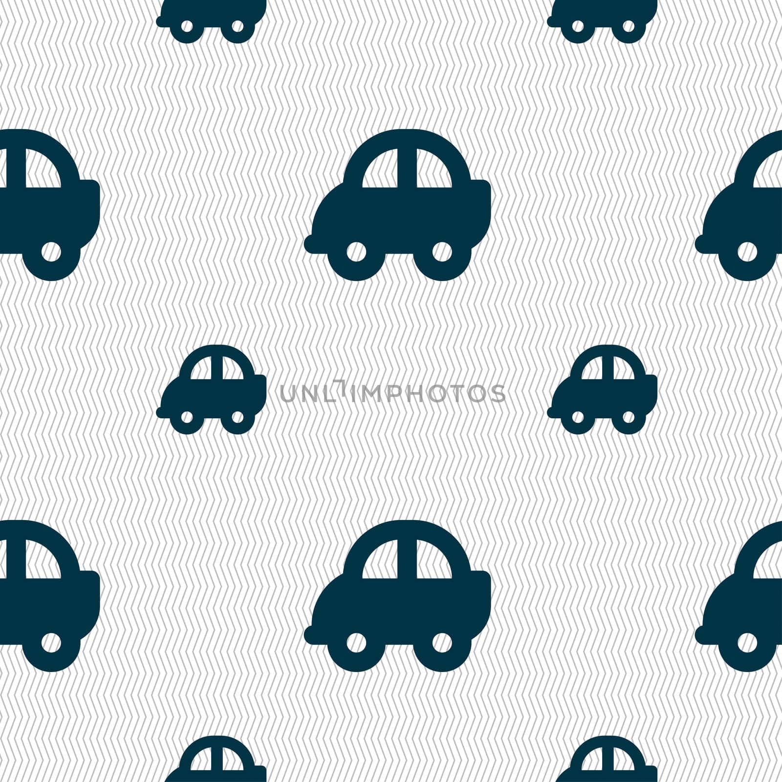 Auto icon sign. Seamless pattern with geometric texture. illustration