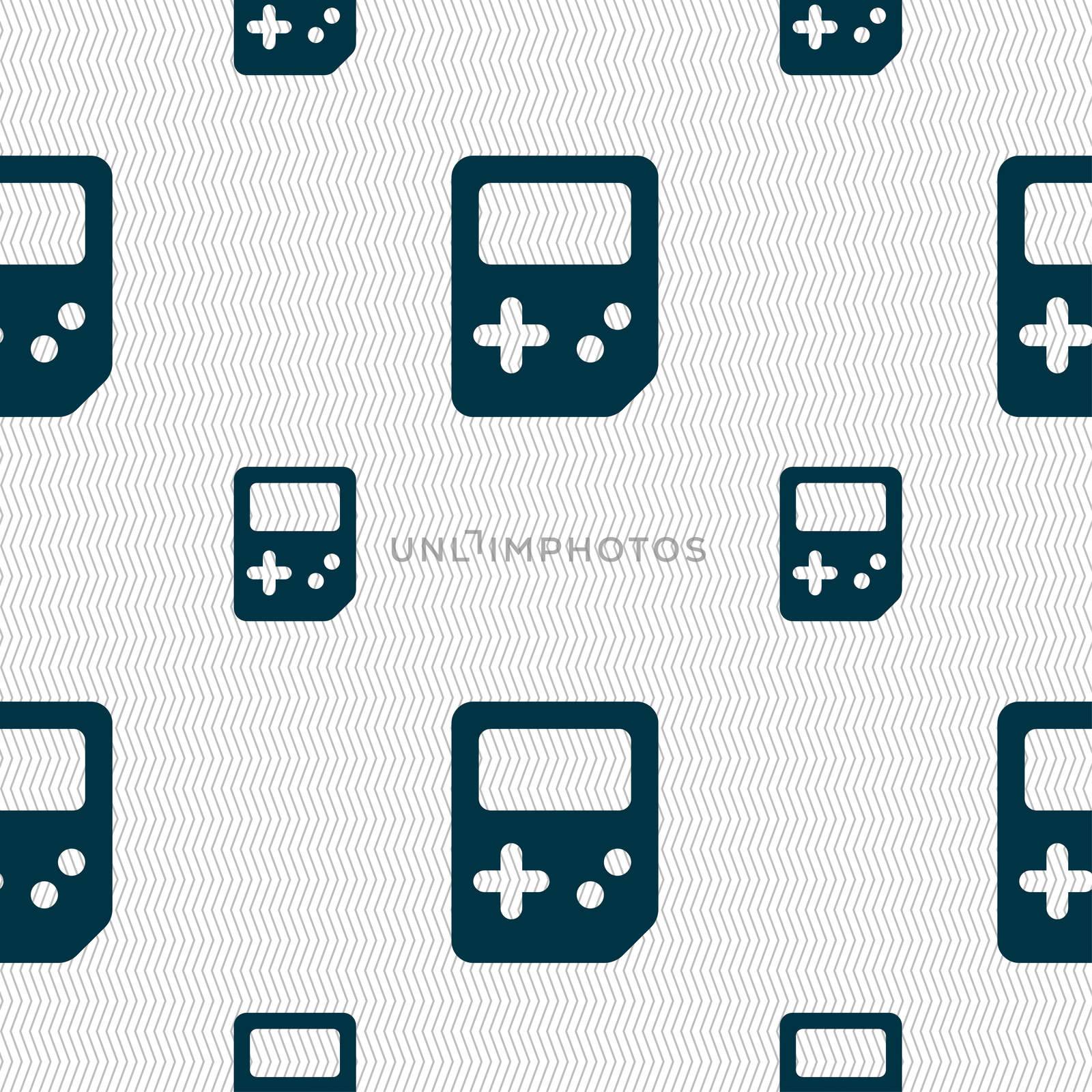 Tetris icon sign. Seamless pattern with geometric texture.  by serhii_lohvyniuk