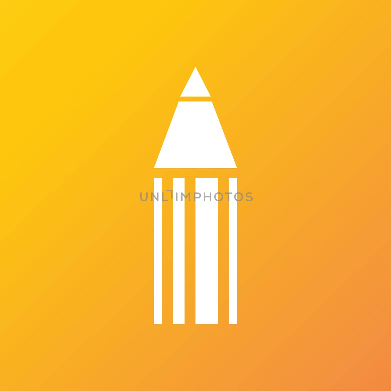 Pencil icon symbol Flat modern web design with long shadow and space for your text. illustration