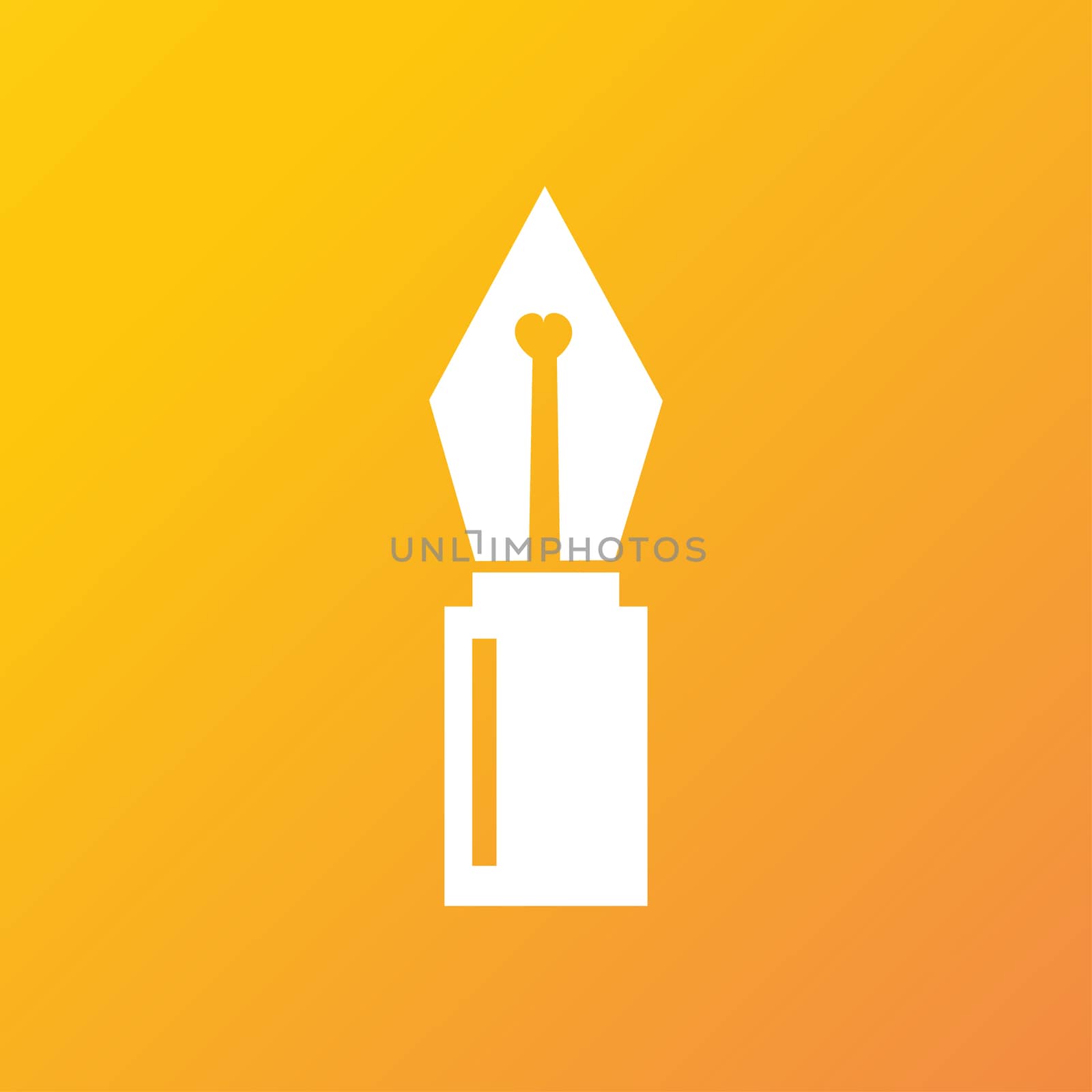 Pen icon symbol Flat modern web design with long shadow and space for your text. illustration
