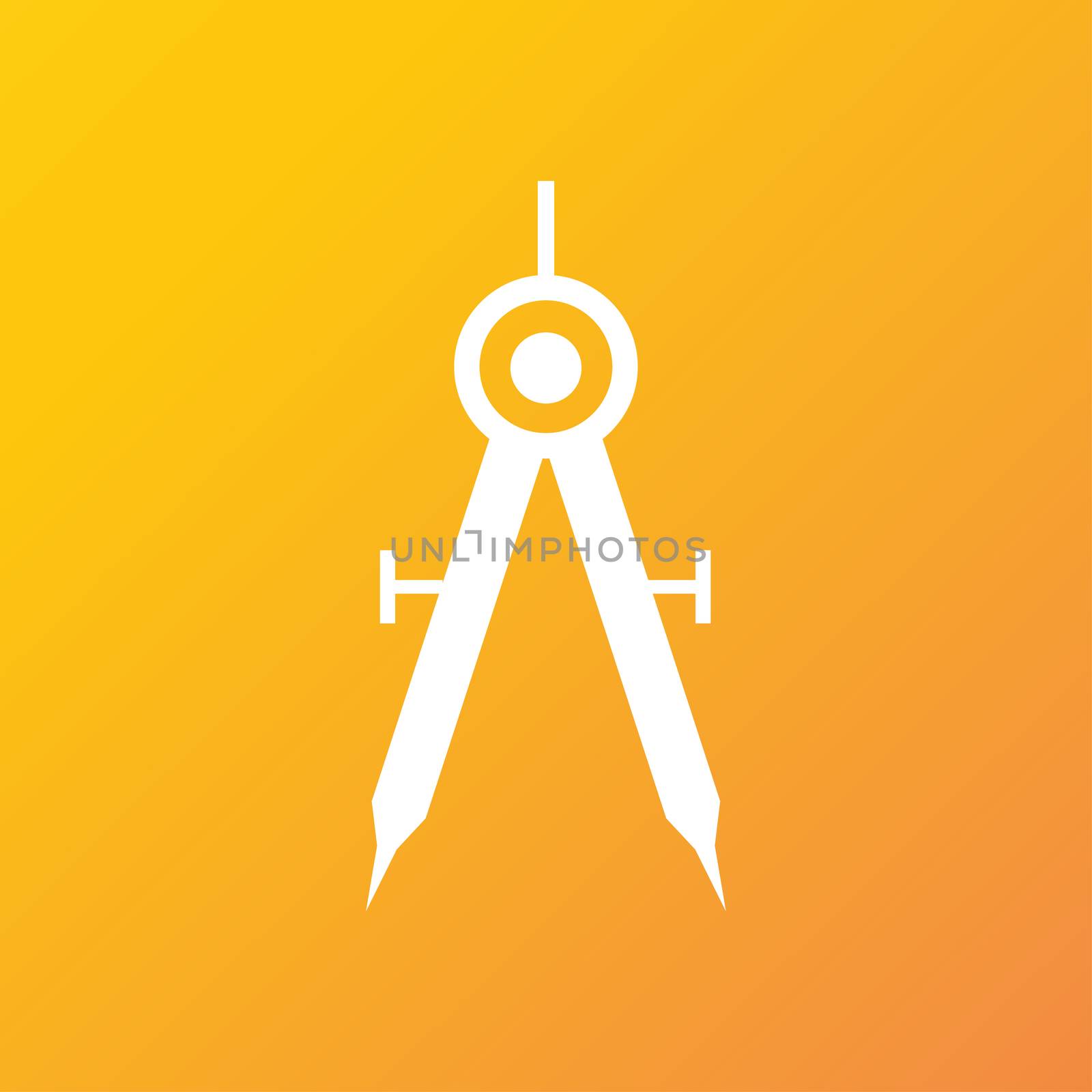 Mathematical Compass icon symbol Flat modern web design with long shadow and space for your text. illustration
