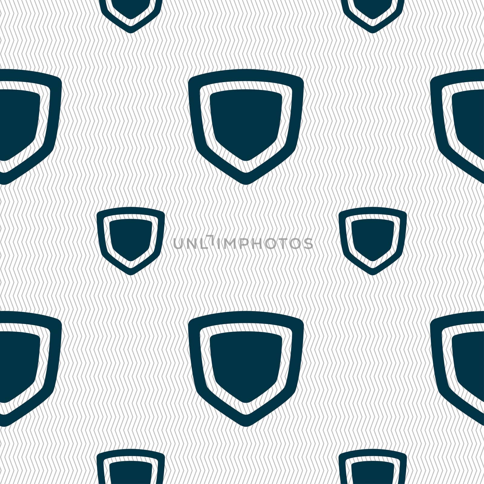 shield icon sign. Seamless pattern with geometric texture.  by serhii_lohvyniuk