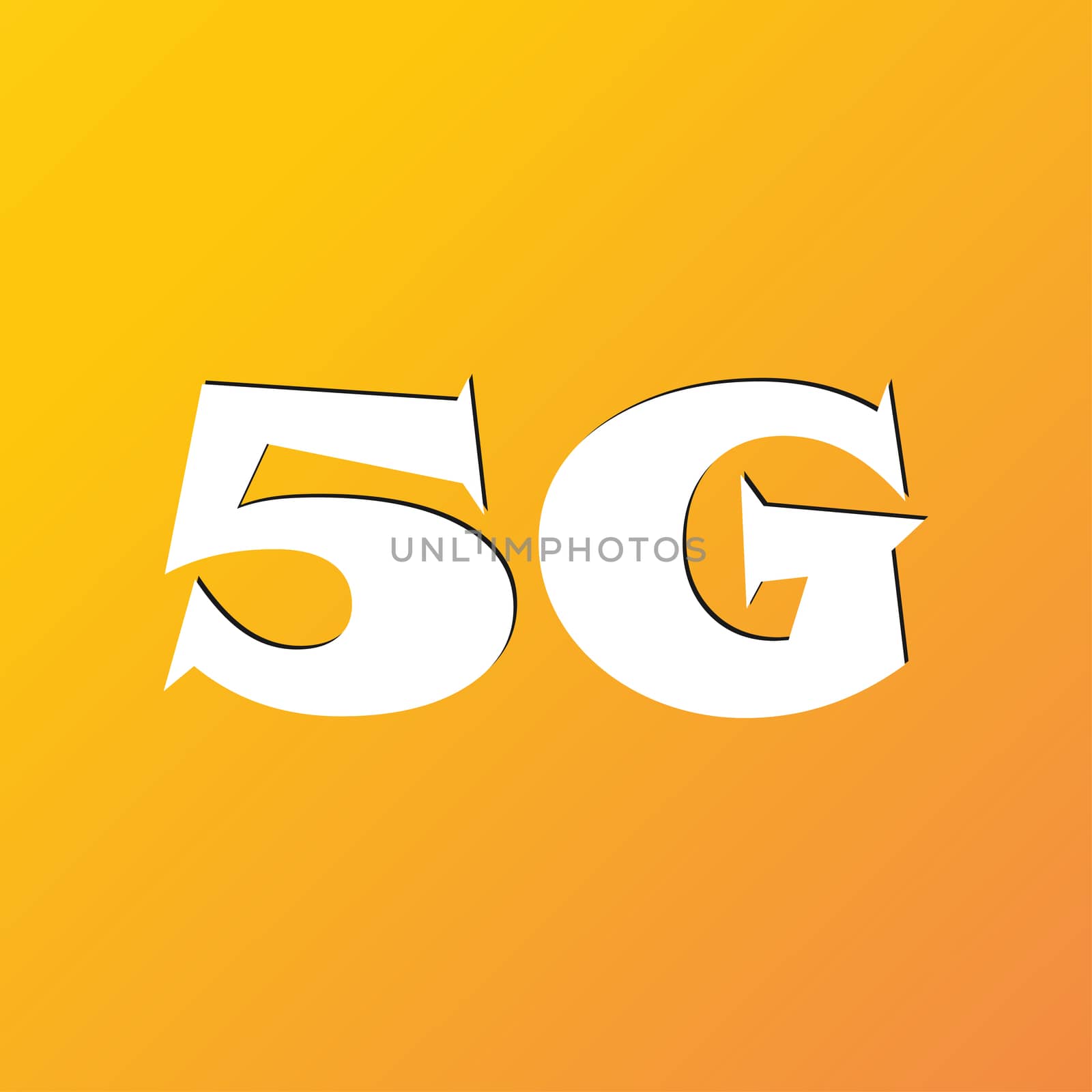 5G icon symbol Flat modern web design with long shadow and space for your text. illustration