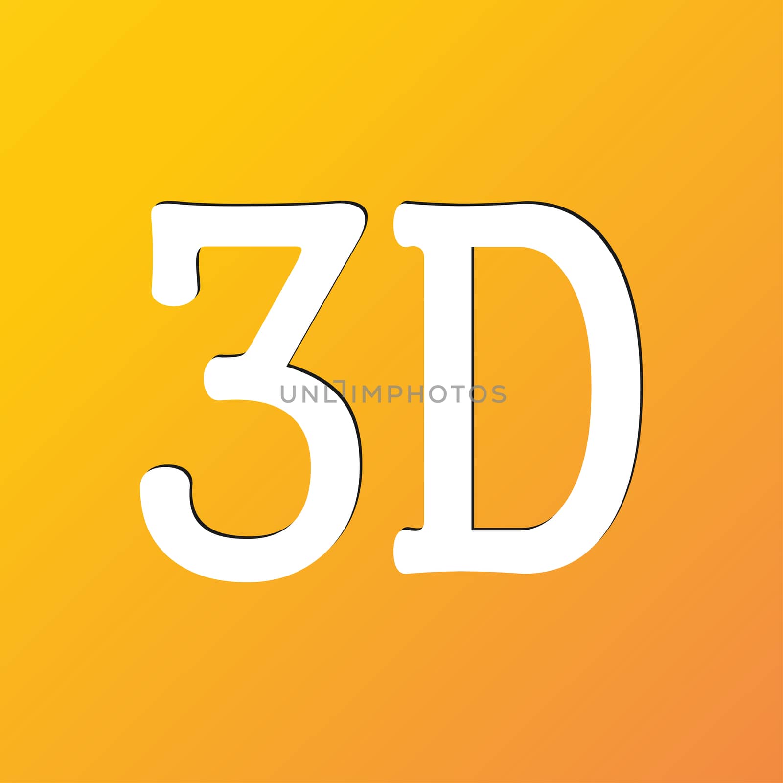 3D icon symbol Flat modern web design with long shadow and space for your text. illustration