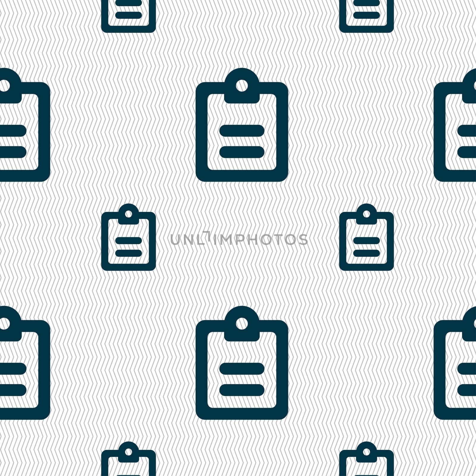 Text file icon sign. Seamless pattern with geometric texture. illustration