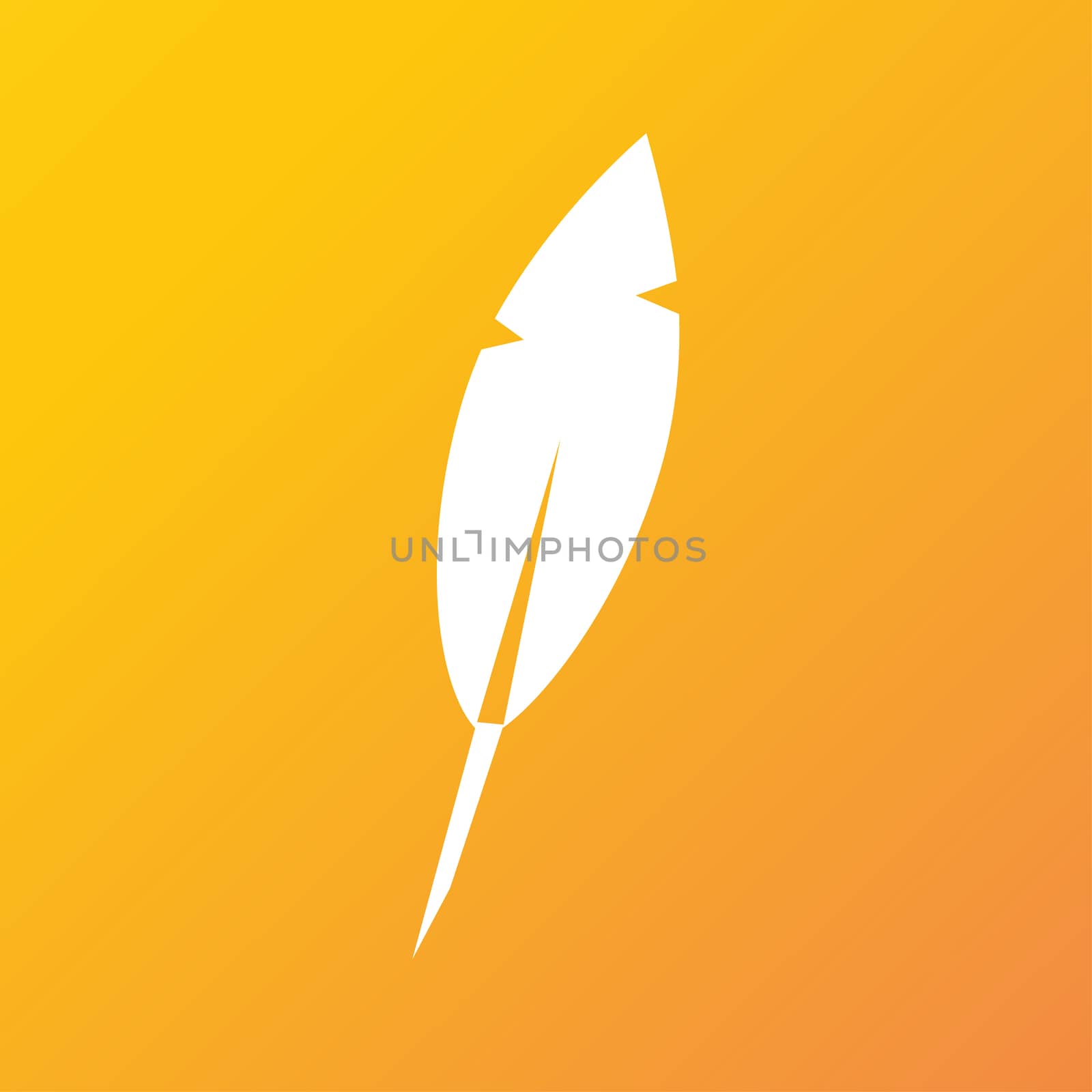 Feather Retro pen icon symbol Flat modern web design with long shadow and space for your text. illustration