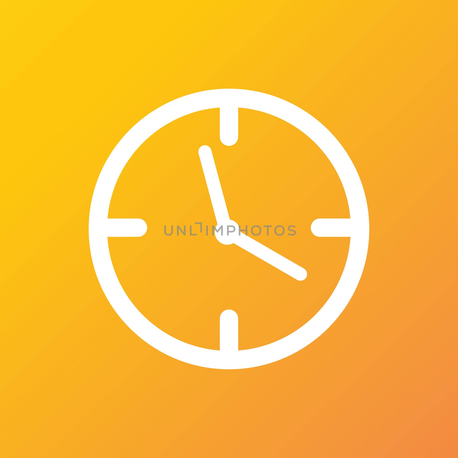 Clock time icon symbol Flat modern web design with long shadow and space for your text. illustration