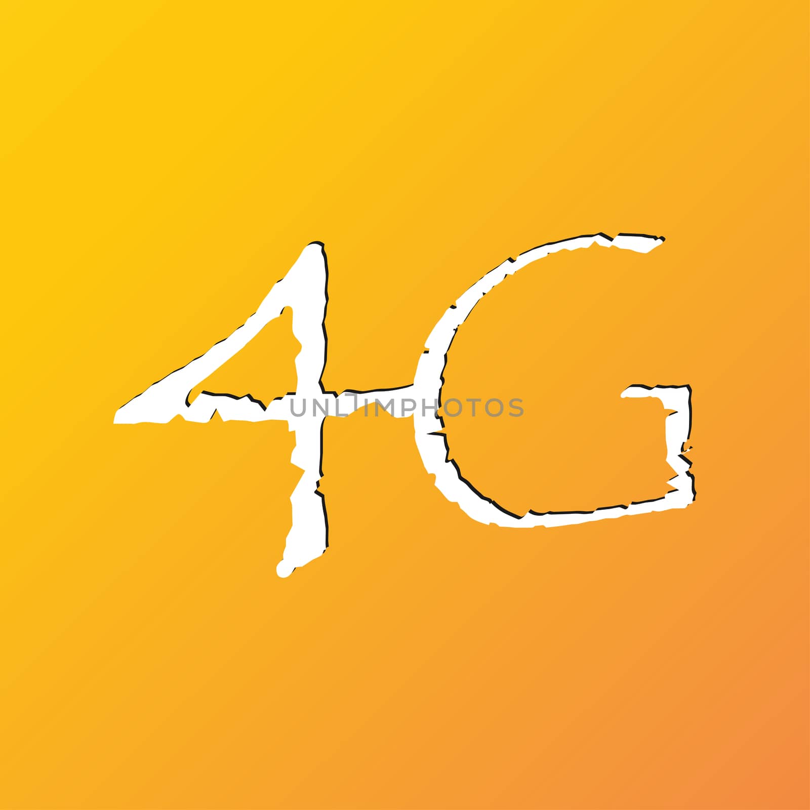 4G icon symbol Flat modern web design with long shadow and space for your text. illustration