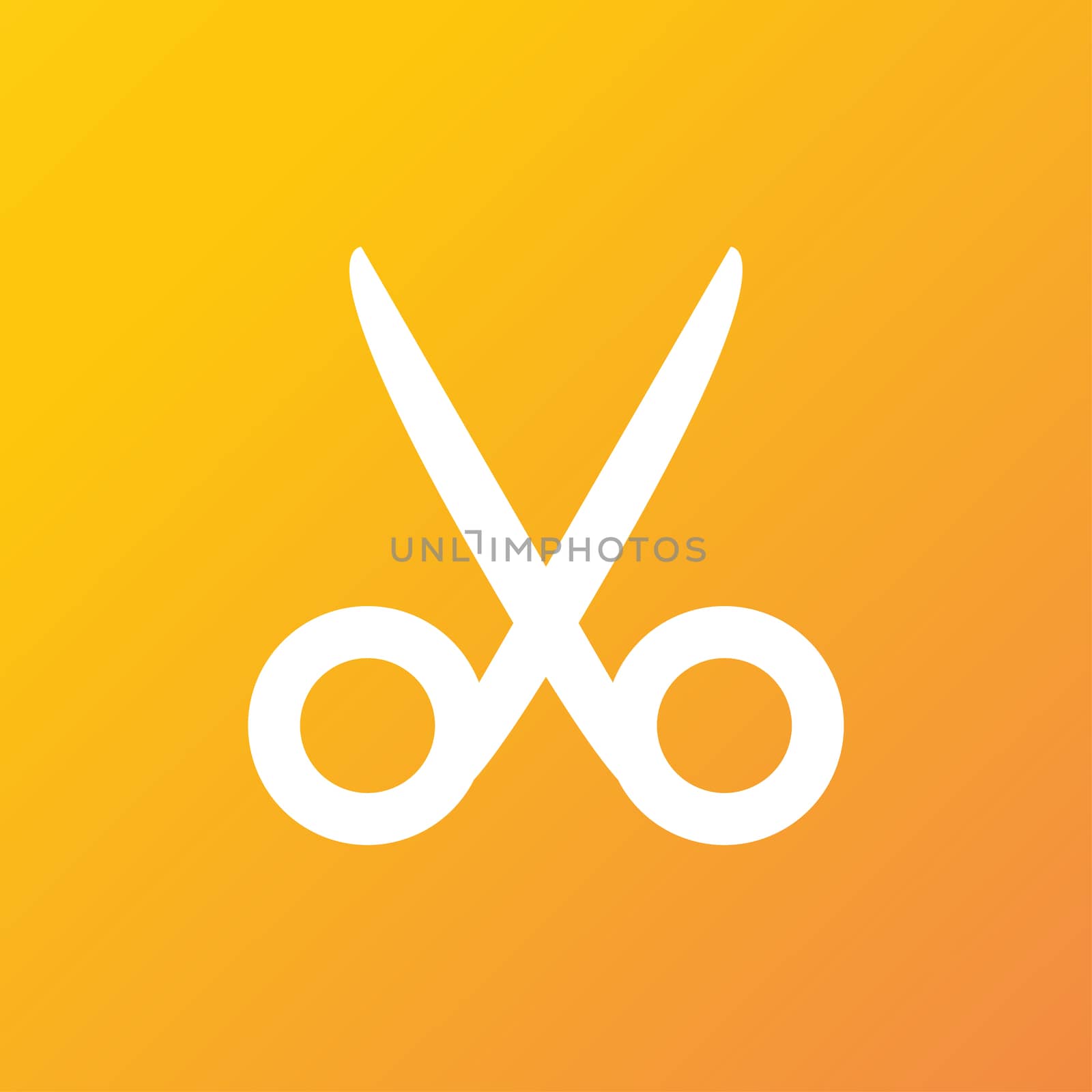 Scissors hairdresser icon symbol Flat modern web design with long shadow and space for your text. illustration