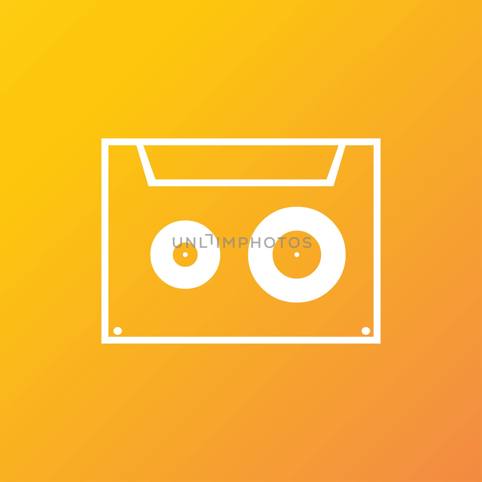 cassette icon symbol Flat modern web design with long shadow and space for your text. illustration