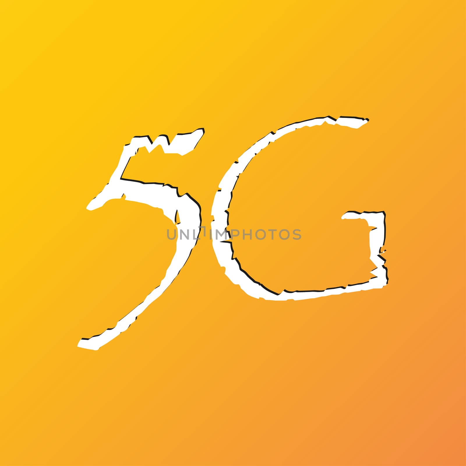 5G icon symbol Flat modern web design with long shadow and space for your text. illustration