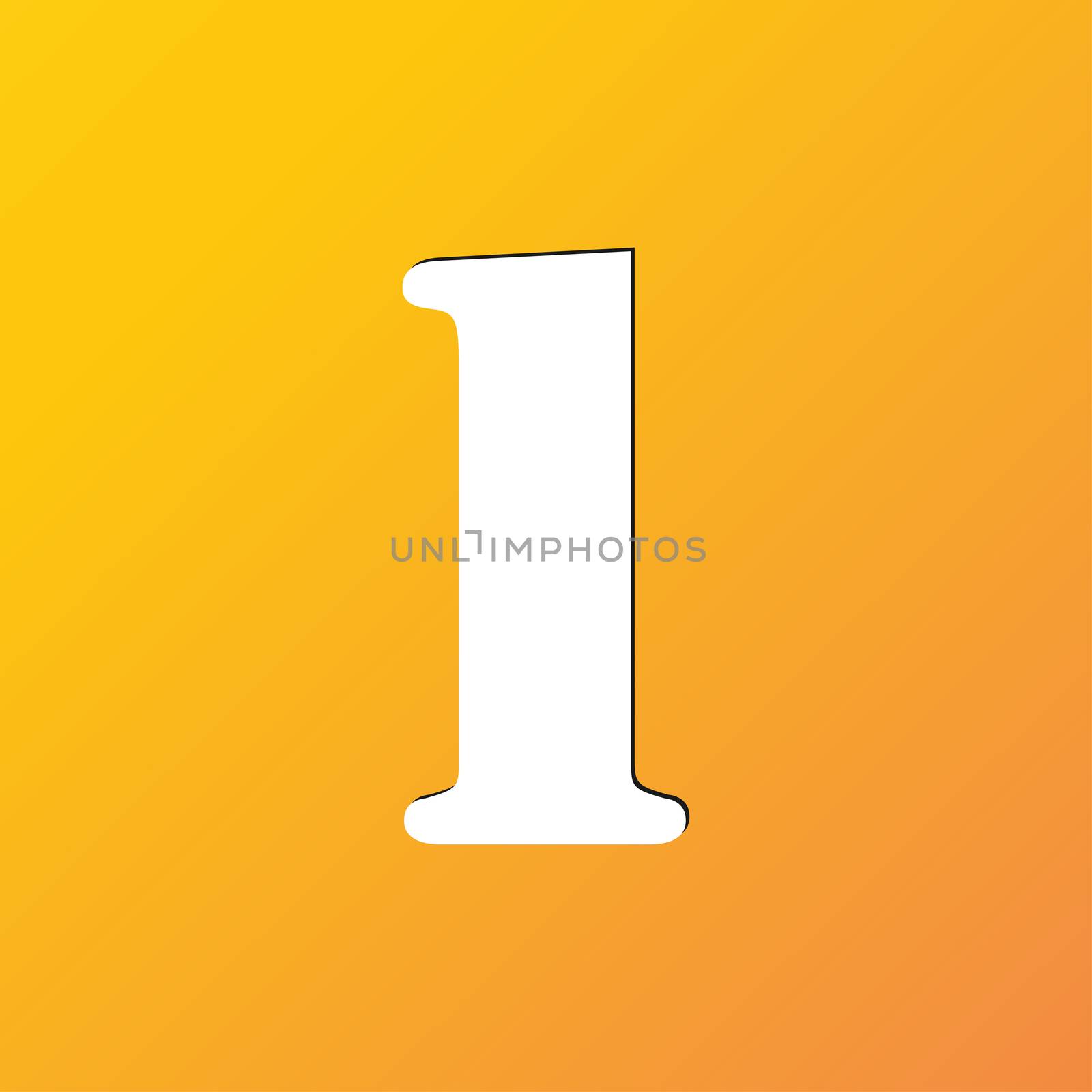 number one icon symbol Flat modern web design with long shadow and space for your text. illustration