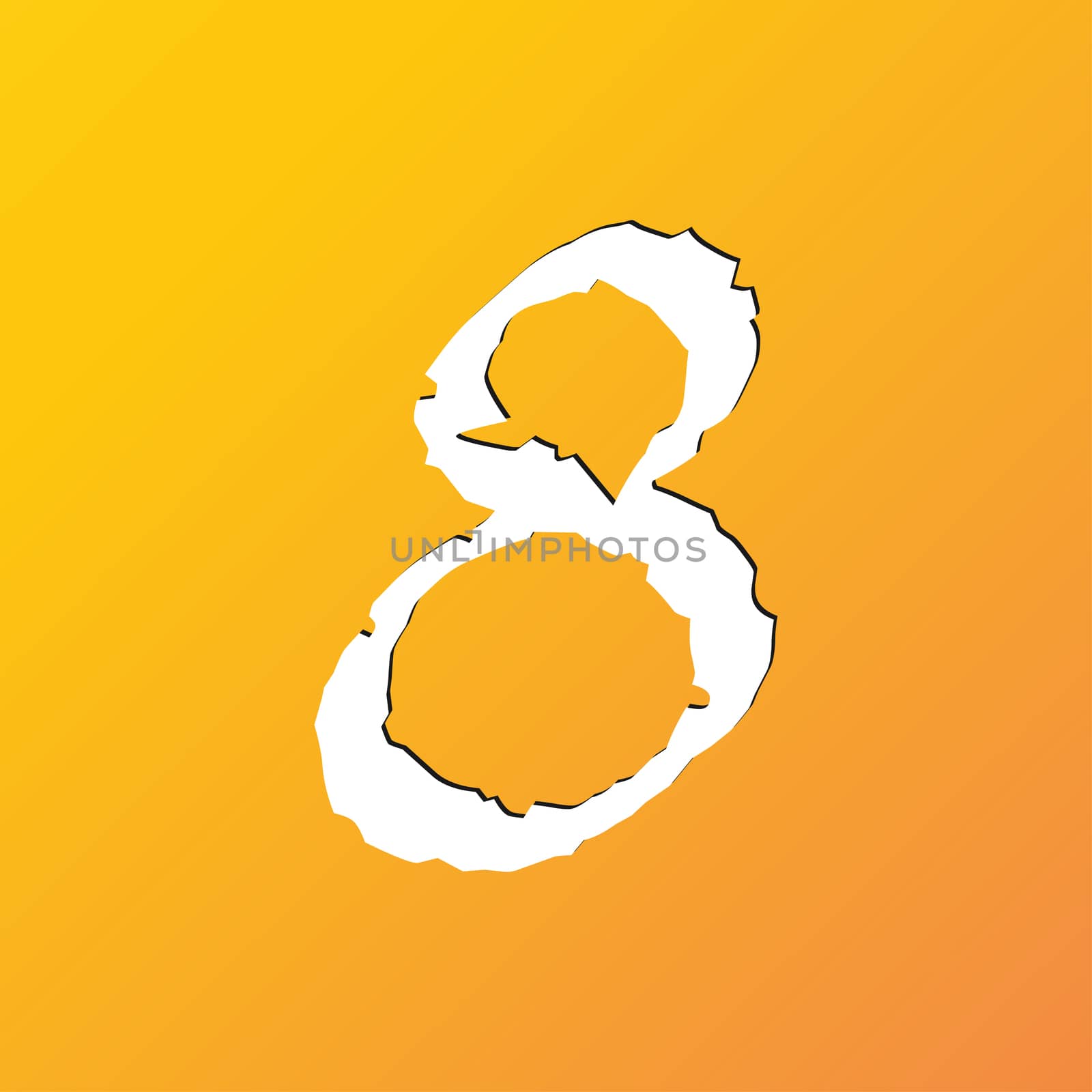 number Eight icon symbol Flat modern web design with long shadow and space for your text. illustration