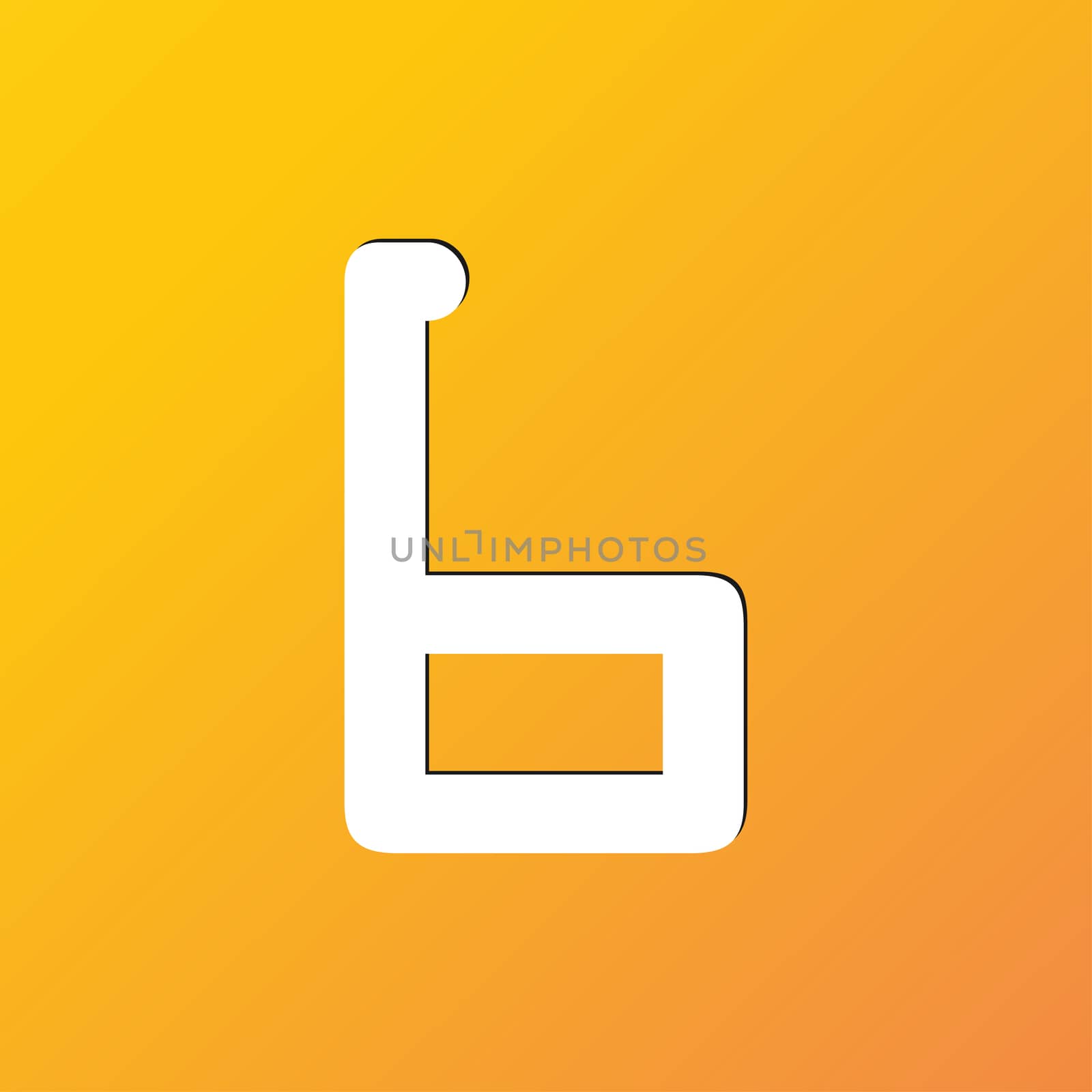 number six icon symbol Flat modern web design with long shadow and space for your text. illustration