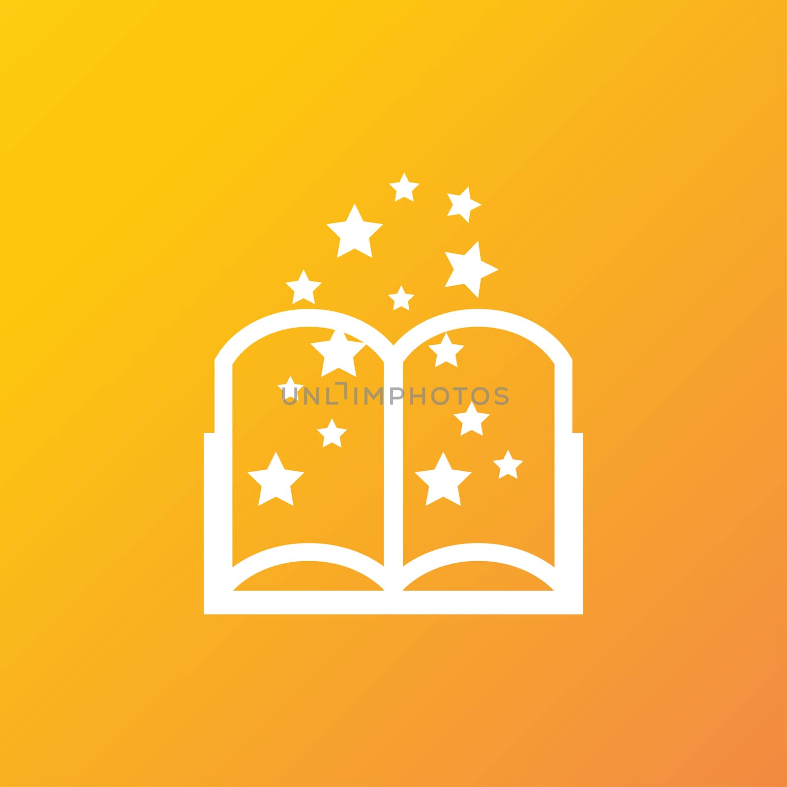 Magic Book icon symbol Flat modern web design with long shadow and space for your text.  by serhii_lohvyniuk