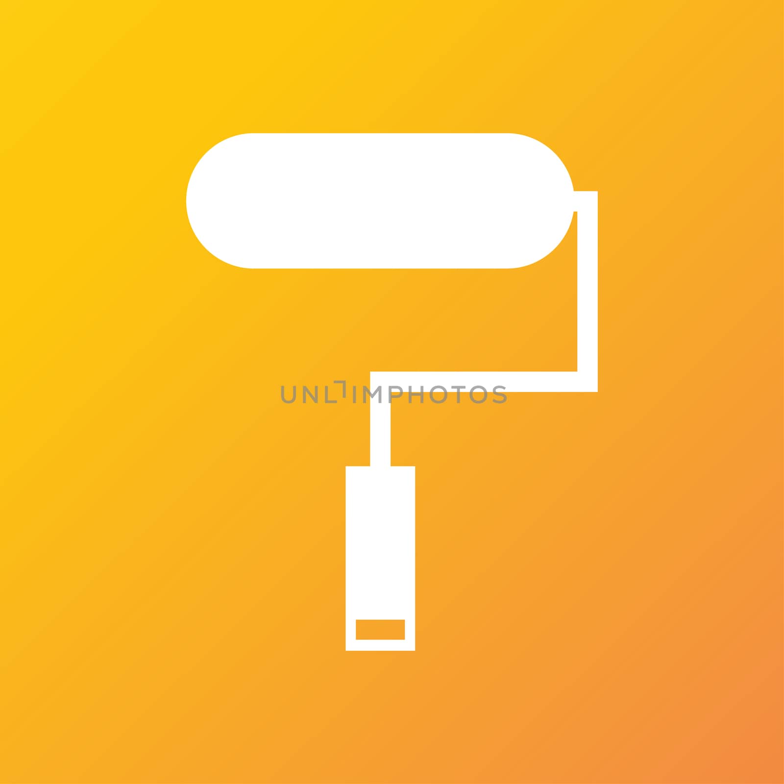 Paint roller icon symbol Flat modern web design with long shadow and space for your text. illustration